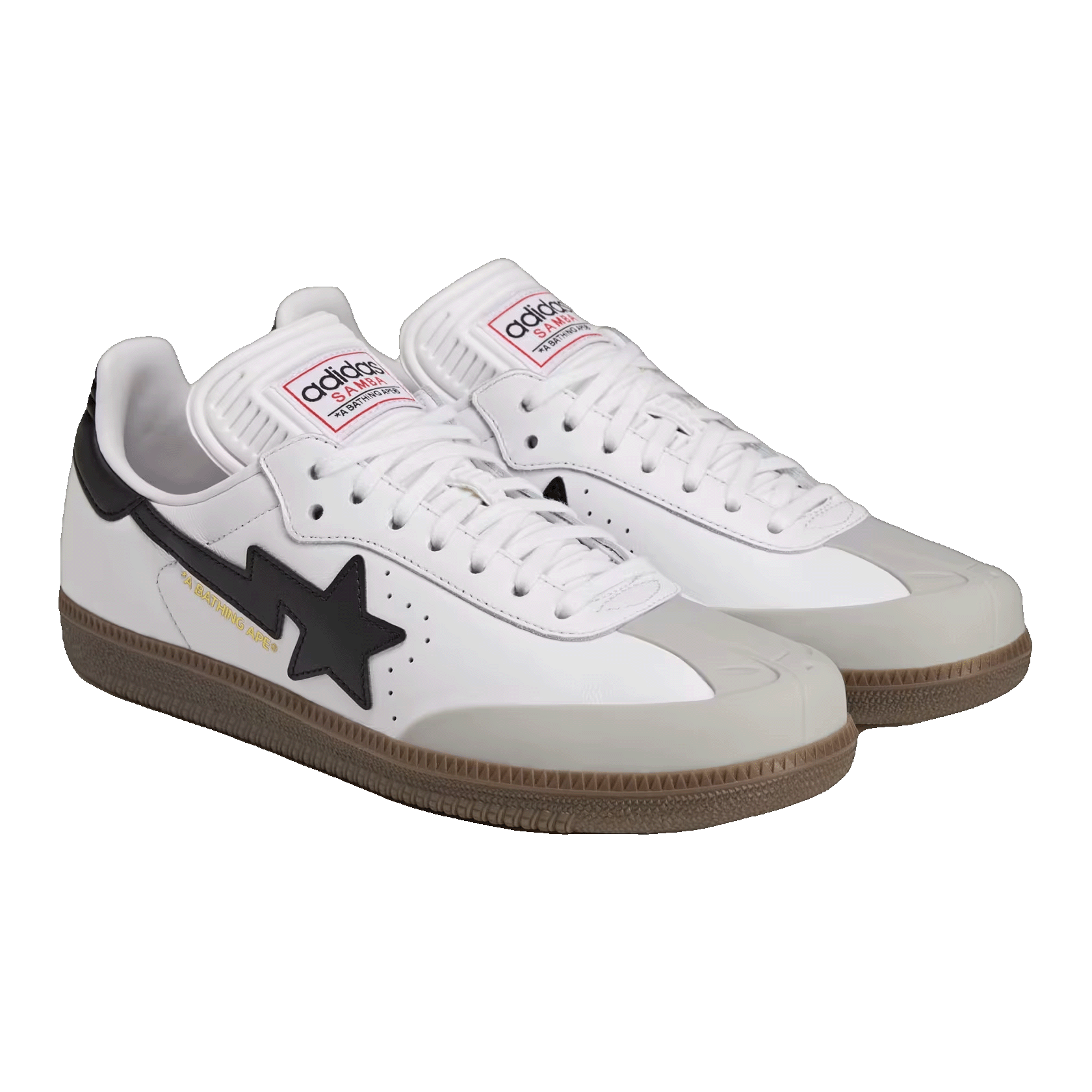 adidas Samba Bape White Black Gum Side