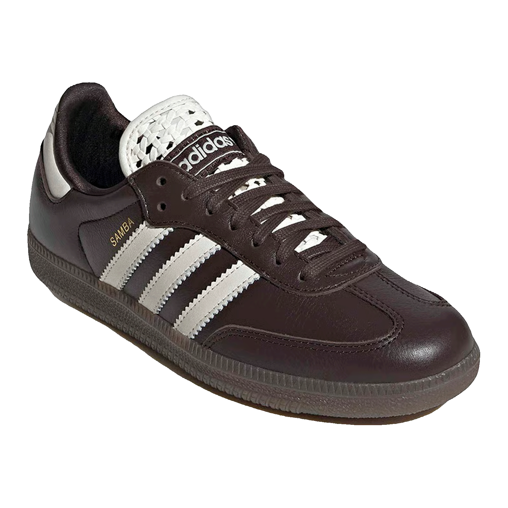 adidas Samba OG Basketweave Tongue Aurora Coffee Off White (W) Side IH3982