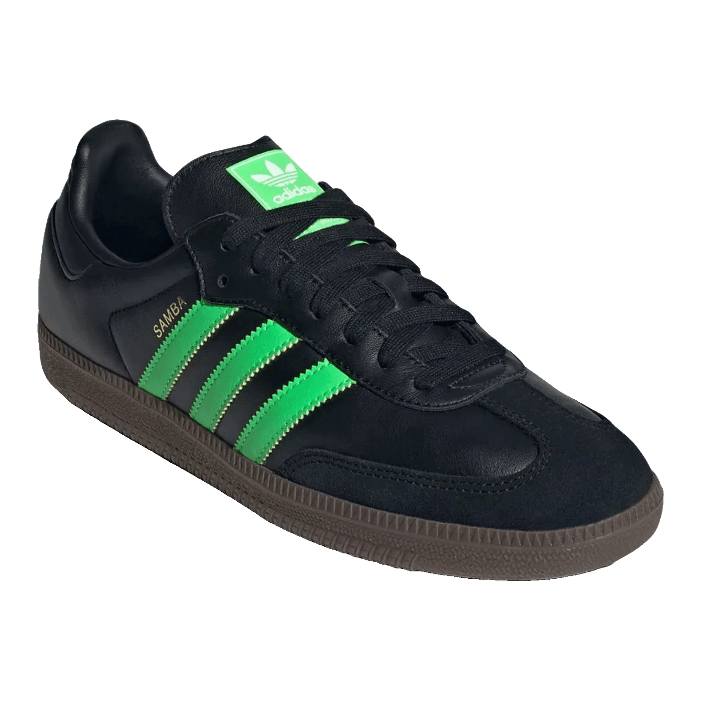 adidas Samba OG Black Screaming Green Side