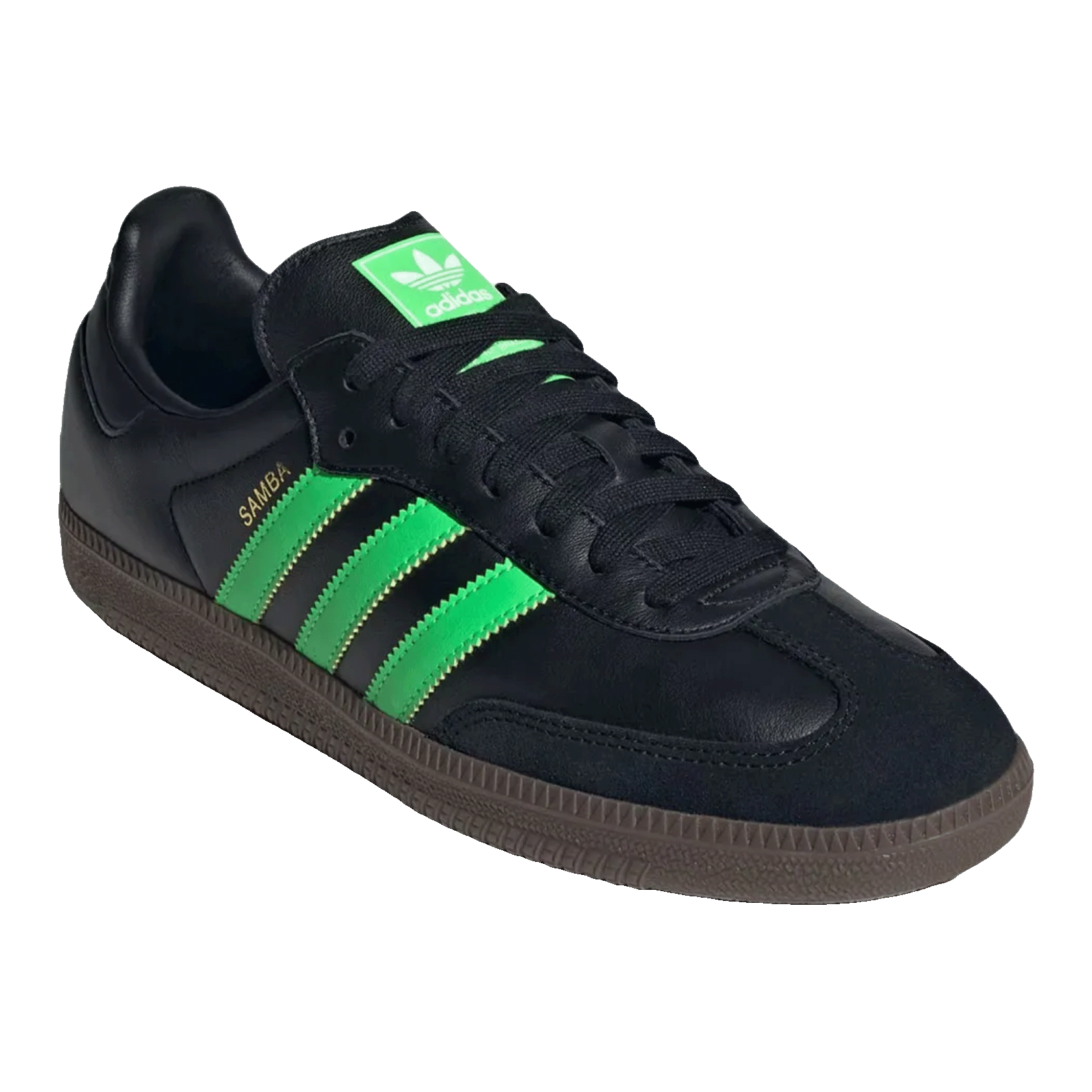 adidas Samba OG Black Screaming Green Side