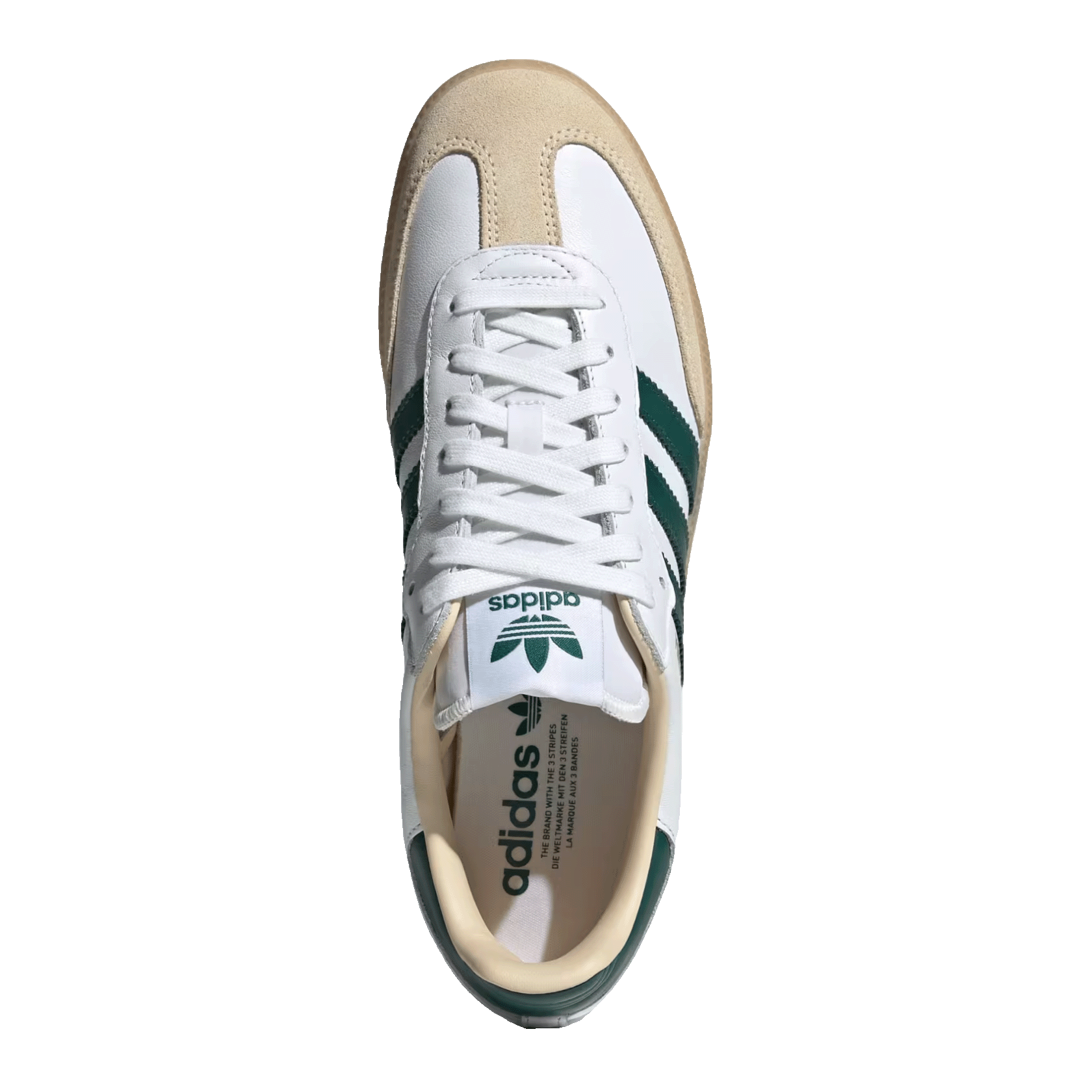 adidas Samba OG Cloud White Collegiate Green Gum Oben