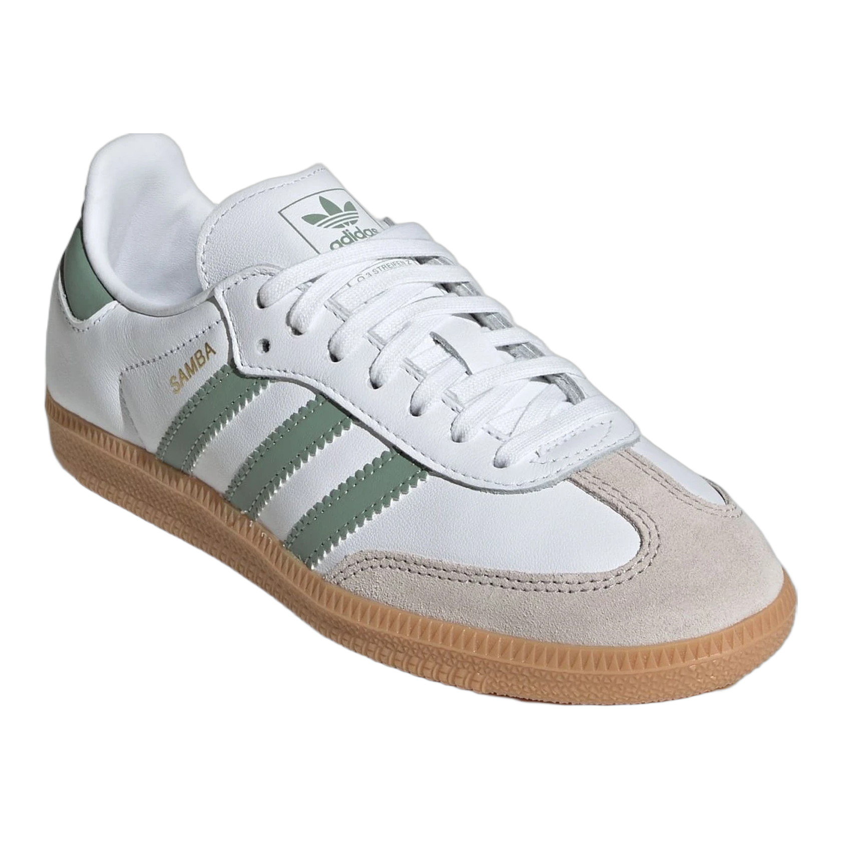 adidas Samba OG Cloud White Silver Green (GS) Side JP5479