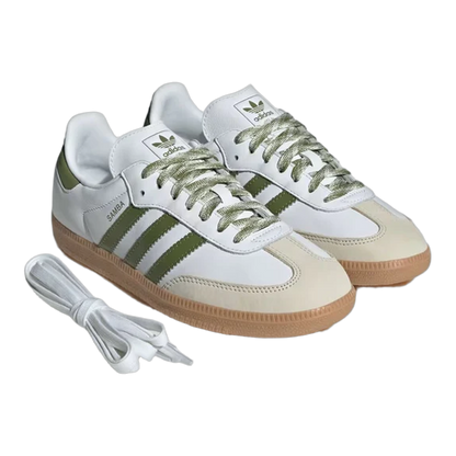 adidas Samba OG Cloud White Tech Olive Gum (W) Side JS1352