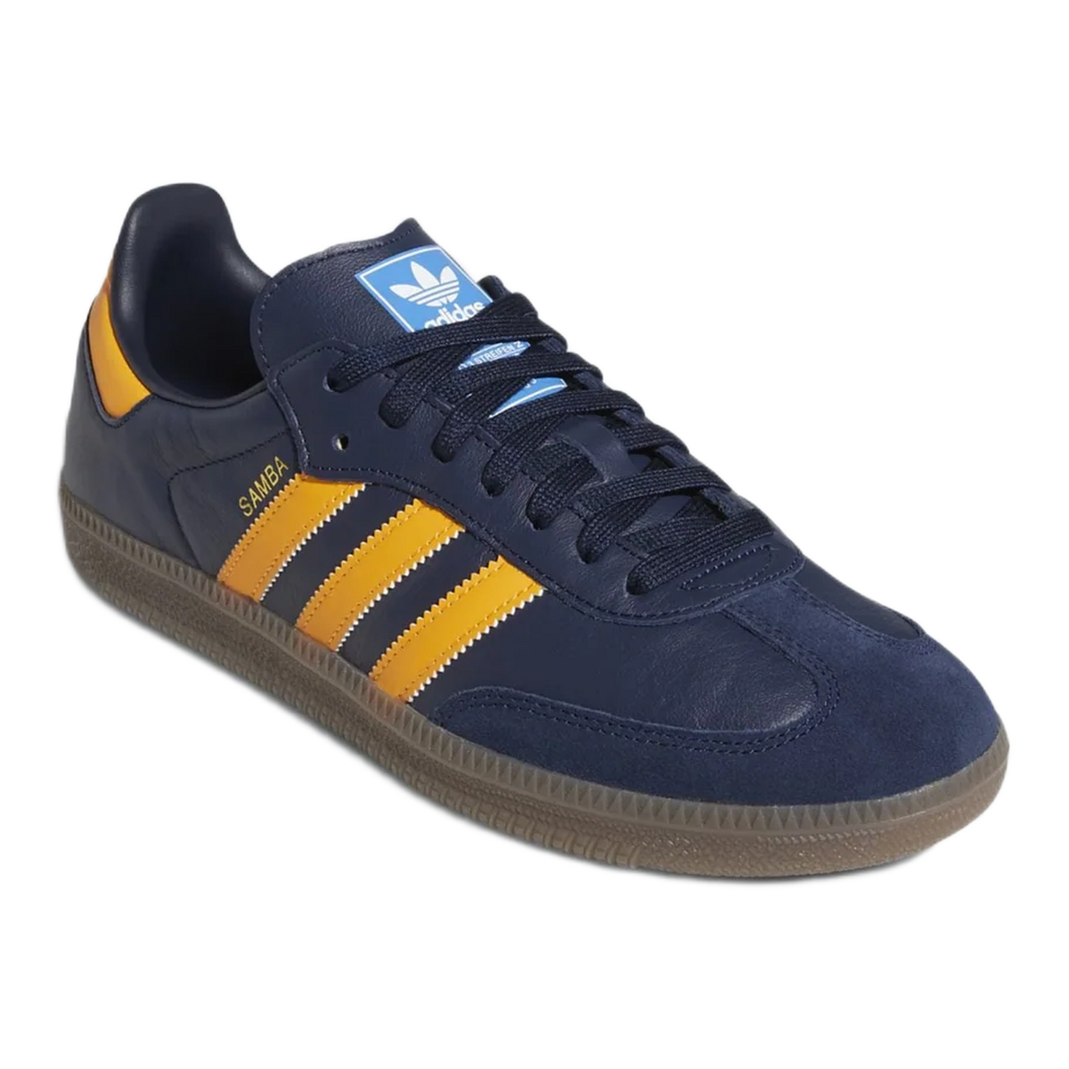 adidas Samba OG Collegiate Navy Gold Side EE5414