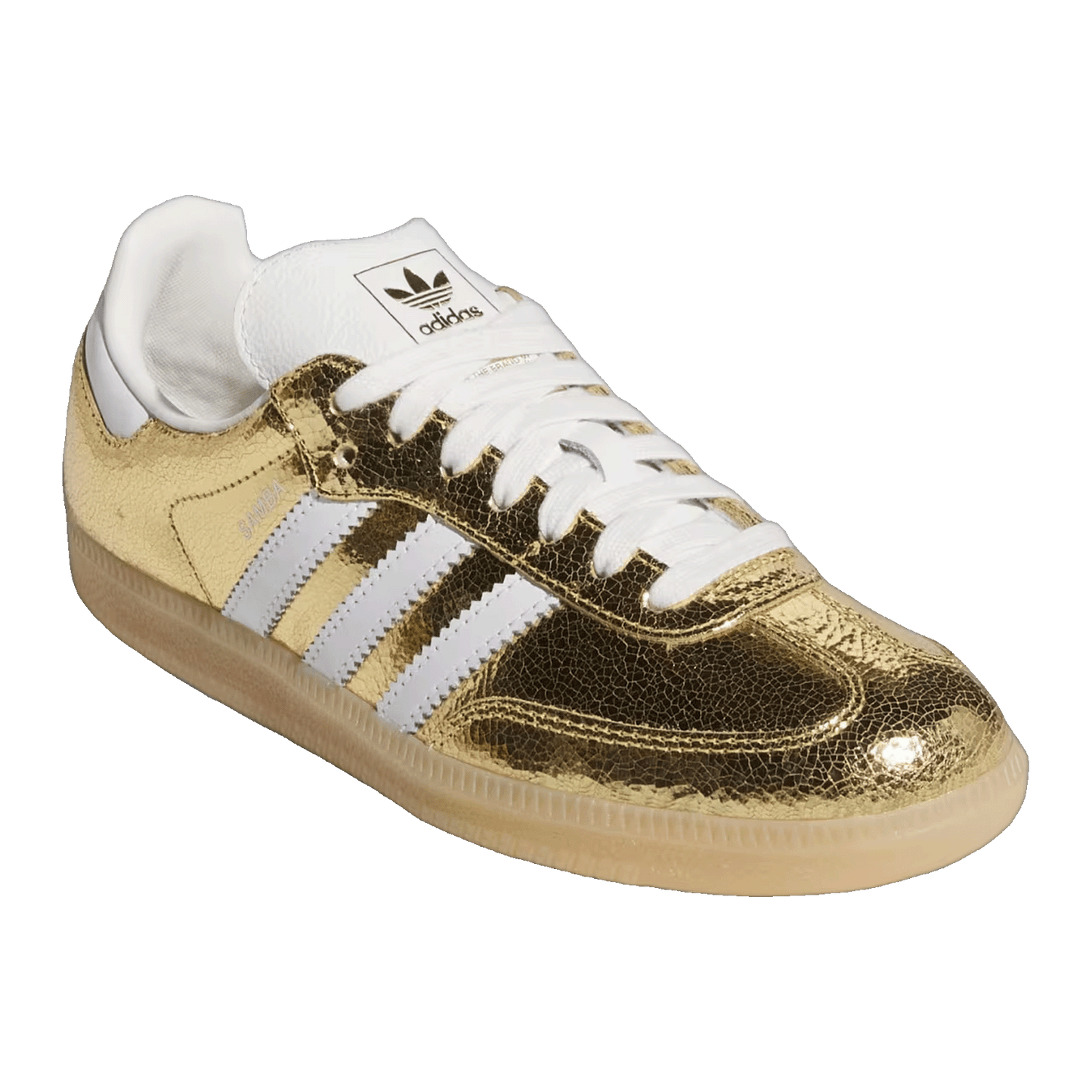 adidas Samba OG Gold Metallic Cracked Leather (W) Side