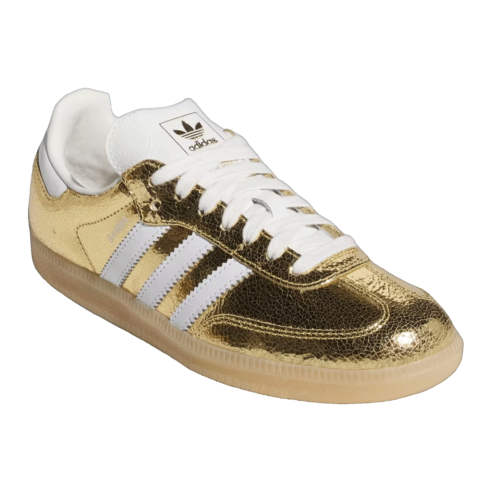 adidas Samba OG Gold Metallic Cracked Leather (W) Side