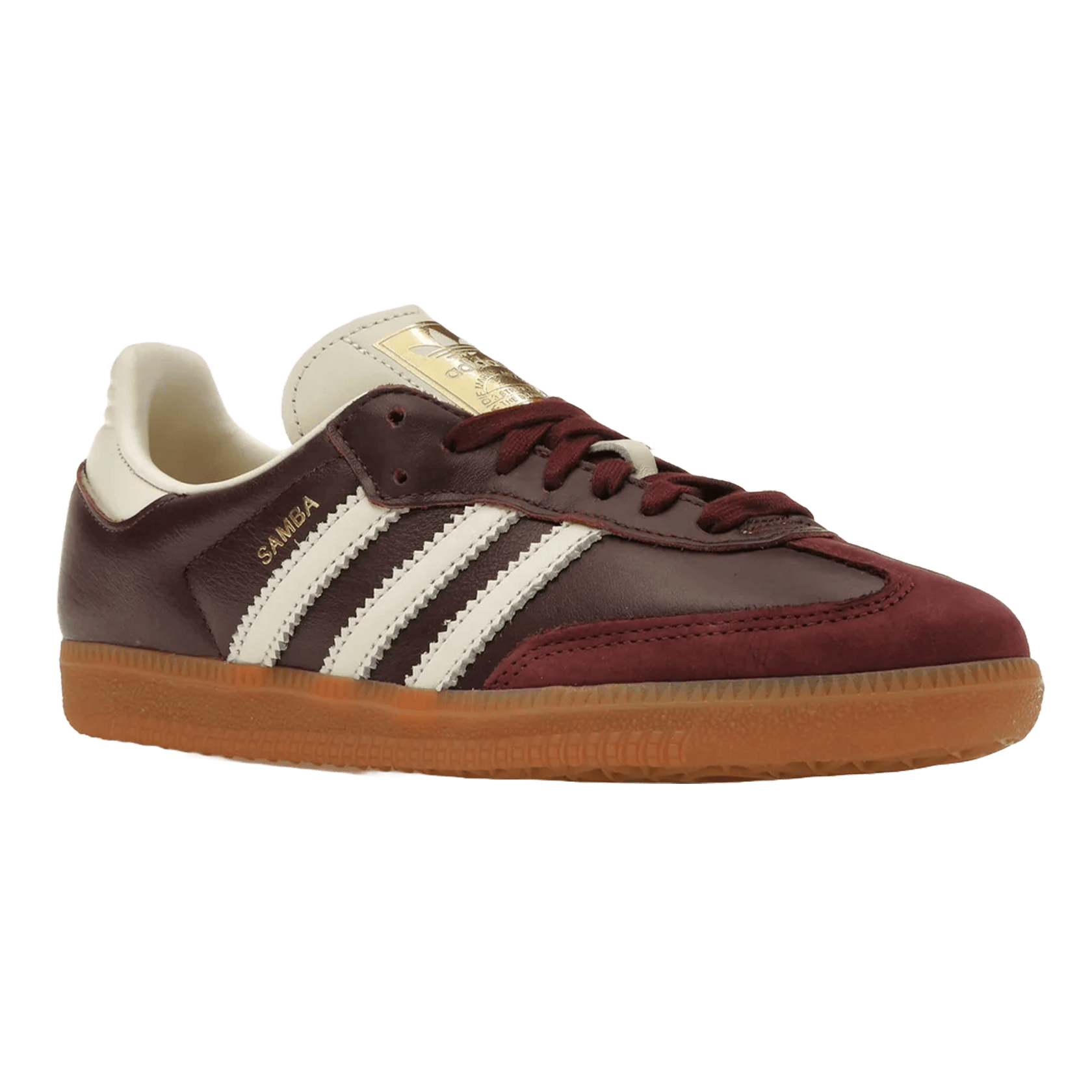 adidas Samba OG Maroon Gold Metallic (W) Side