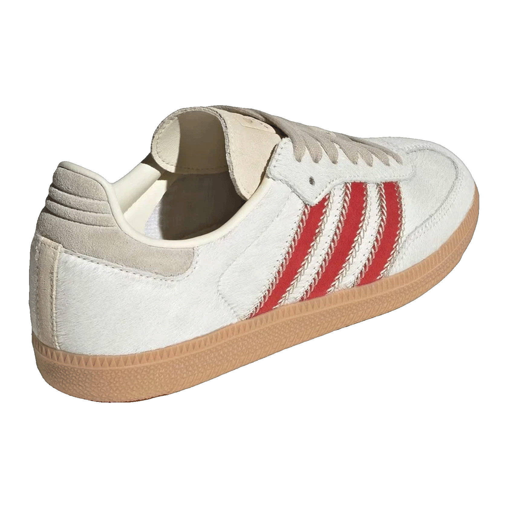 adidas Samba OG Pony Hair Wonder Beige Better Scarlet (W) Back JS3935