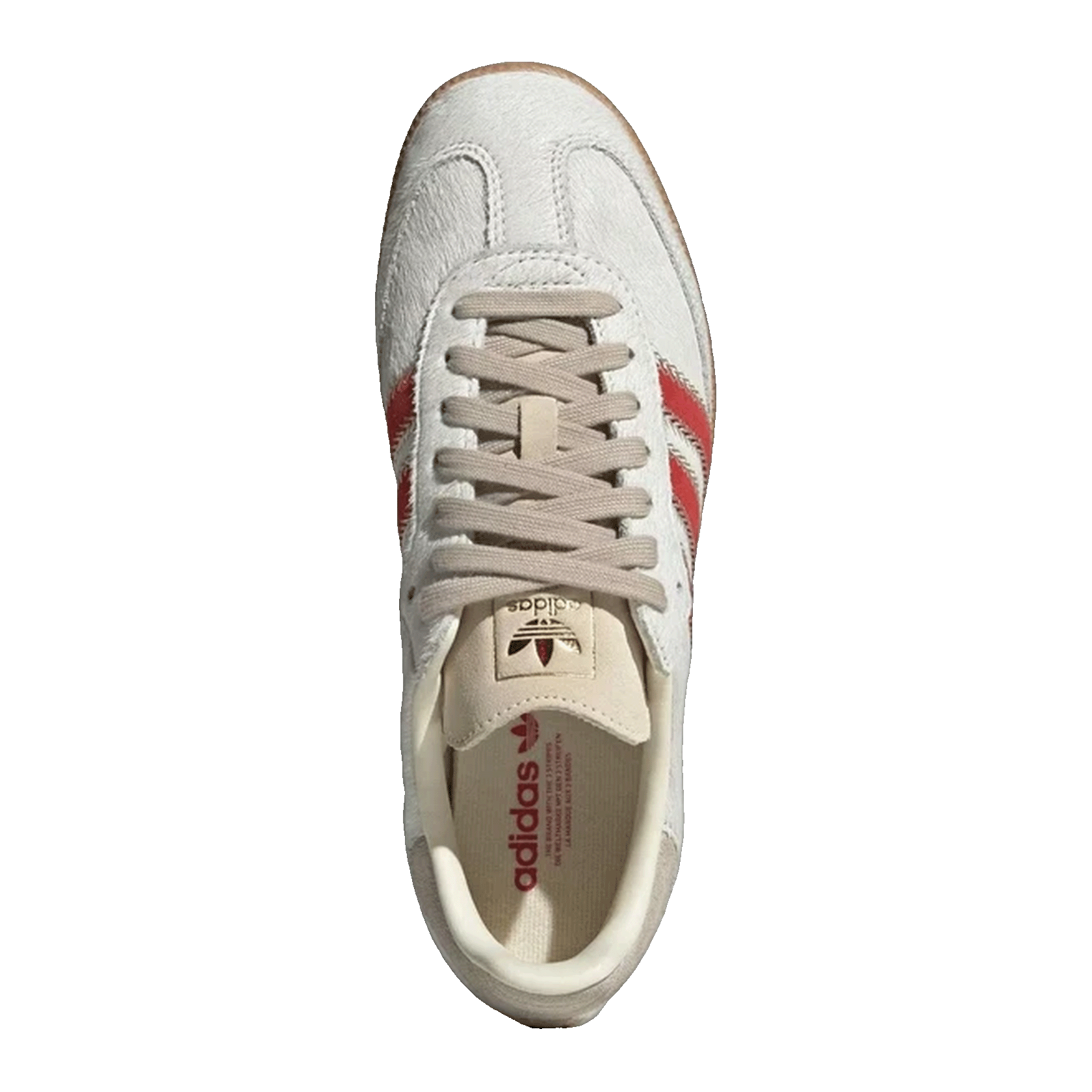 adidas Samba OG Pony Hair Wonder Beige Better Scarlet (W) Oben JS3935