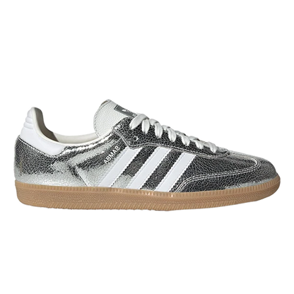 adidas Samba OG Silver Metallic Cracked Leather (PS) JS2101