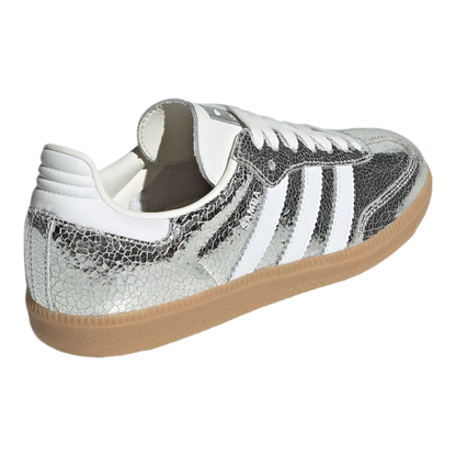 adidas Samba OG Silver Metallic Cracked Leather (PS) Back JS2101