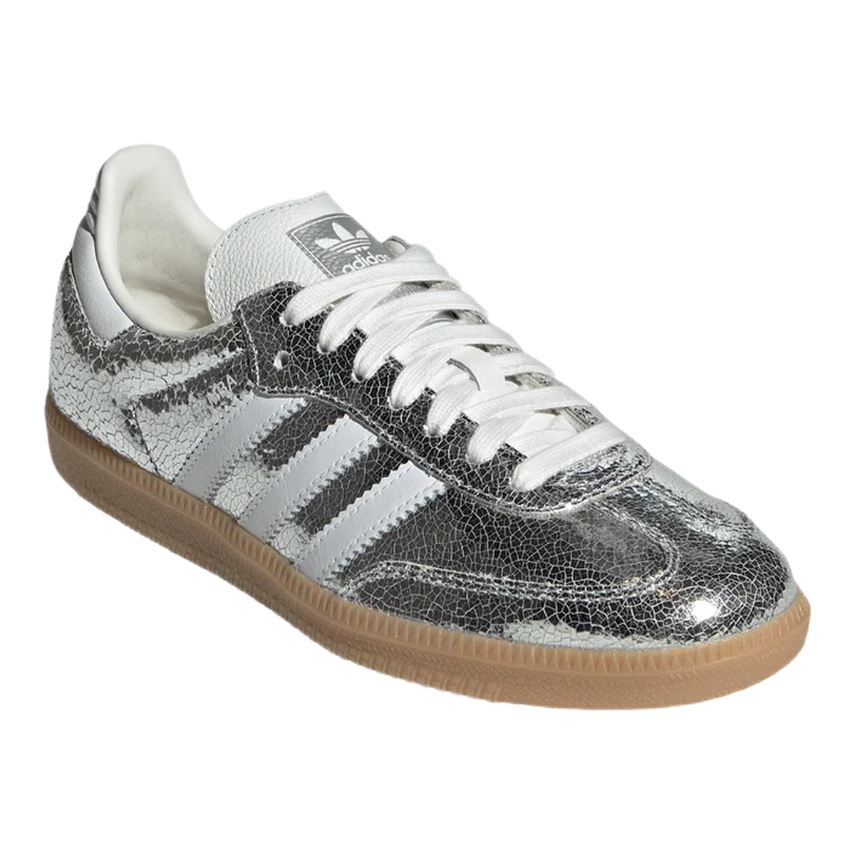 adidas Samba OG Silver Metallic Cracked Leather (PS) Side JS2101