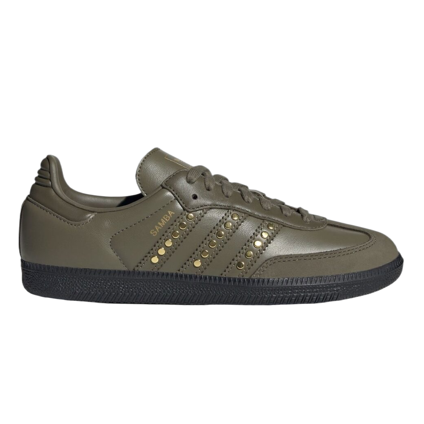 adidas Samba OG Studded Stripes Dark Khaki Black (W) JR8870