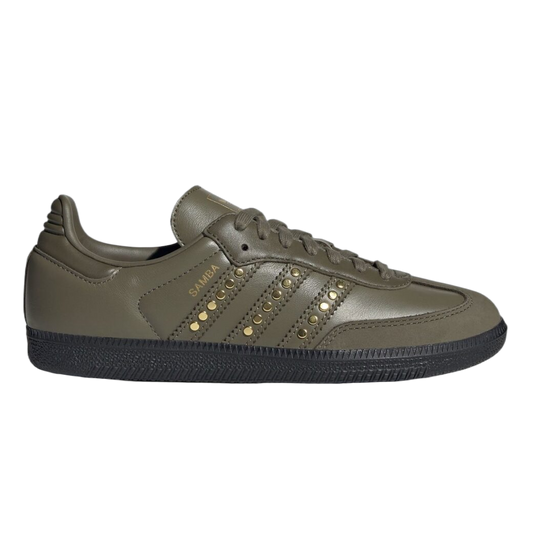 adidas Samba OG Studded Stripes Dark Khaki Black (W) JR8870