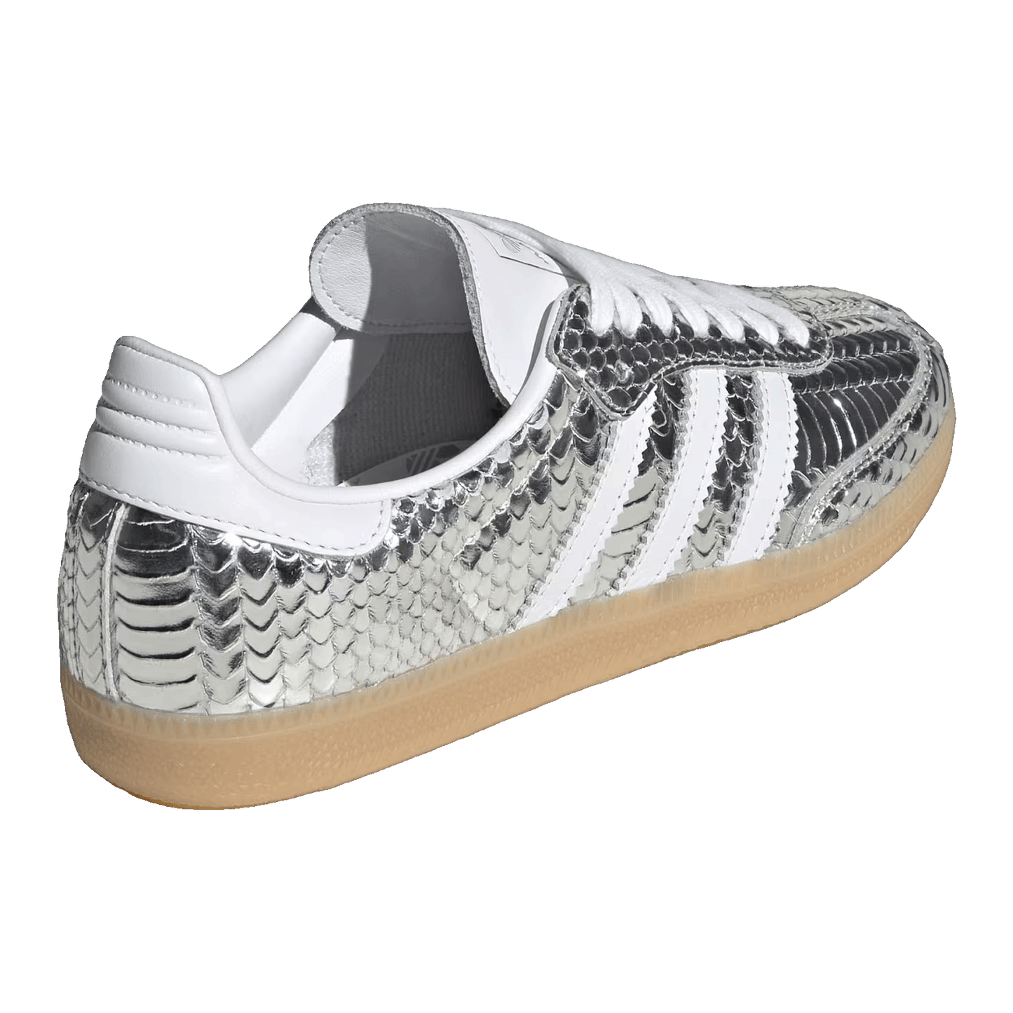 adidas Samba Patent Snakeskin Silver Metallic (W) Back IH9016