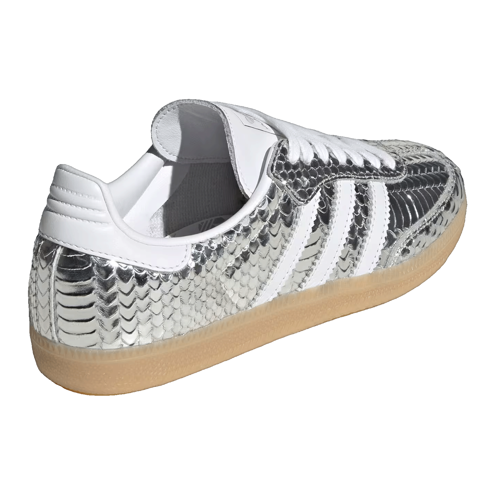 adidas Samba Patent Snakeskin Silver Metallic (W) Back IH9016