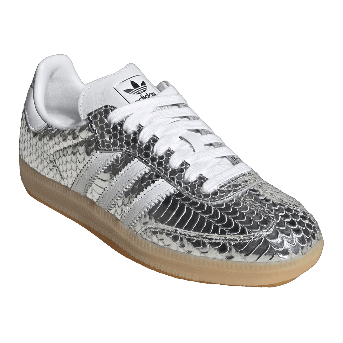 adidas Samba Patent Snakeskin Silver Metallic (W) Side IH9016