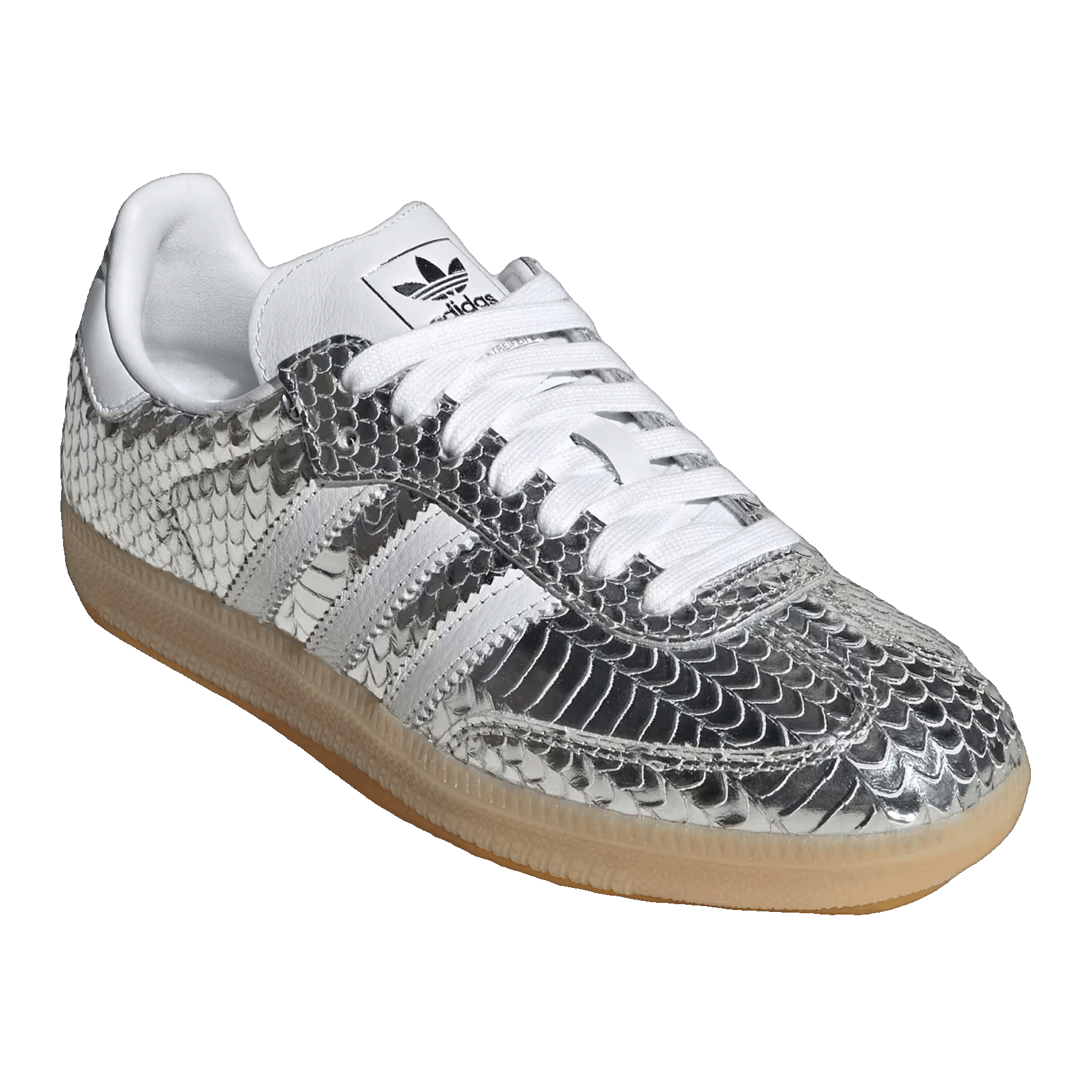 adidas Samba Patent Snakeskin Silver Metallic (W) Side IH9016