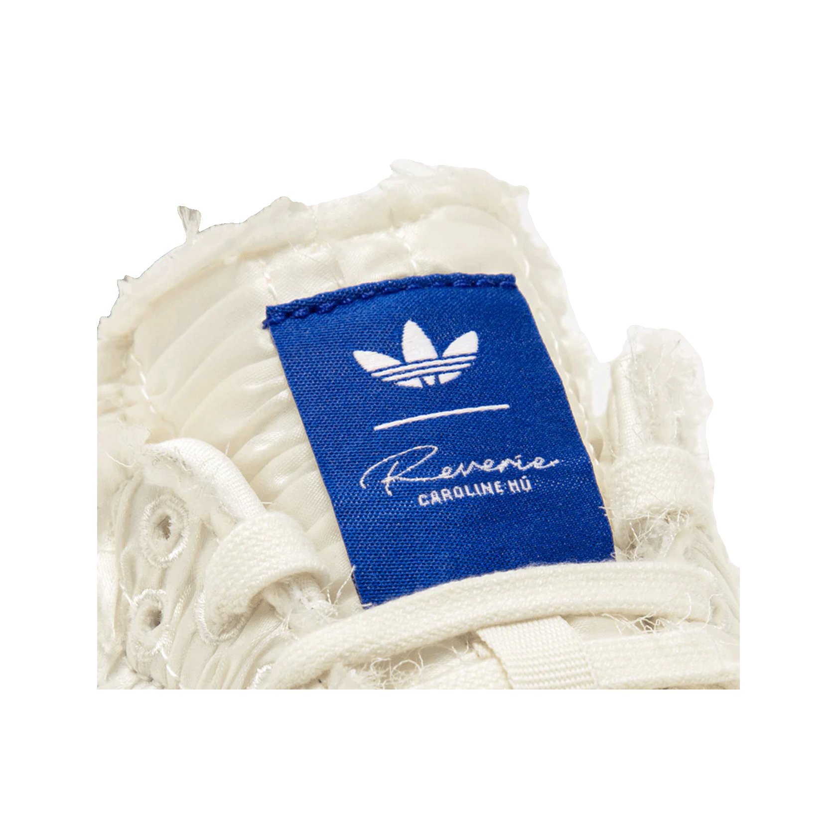 adidas Samba Reverie by Caroline Hú CLOT White Textured Silk Upper Tongue