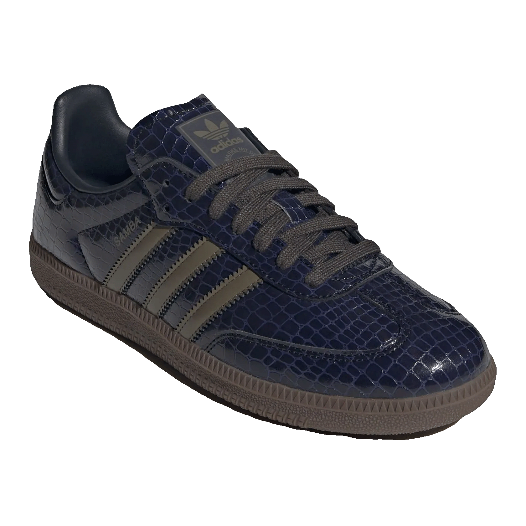 adidas Samba Snakeskin Boot Navy Olive (W) Side JQ8727