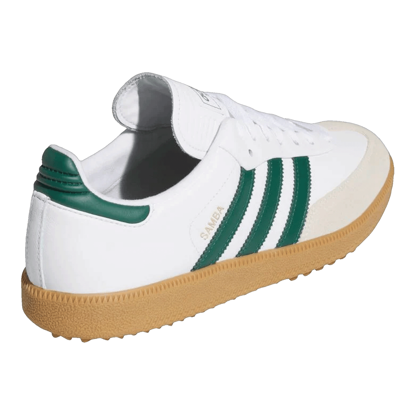 adidas Samba Spikeless Golf Cloud White Collegiate Green Gum Back JH6151