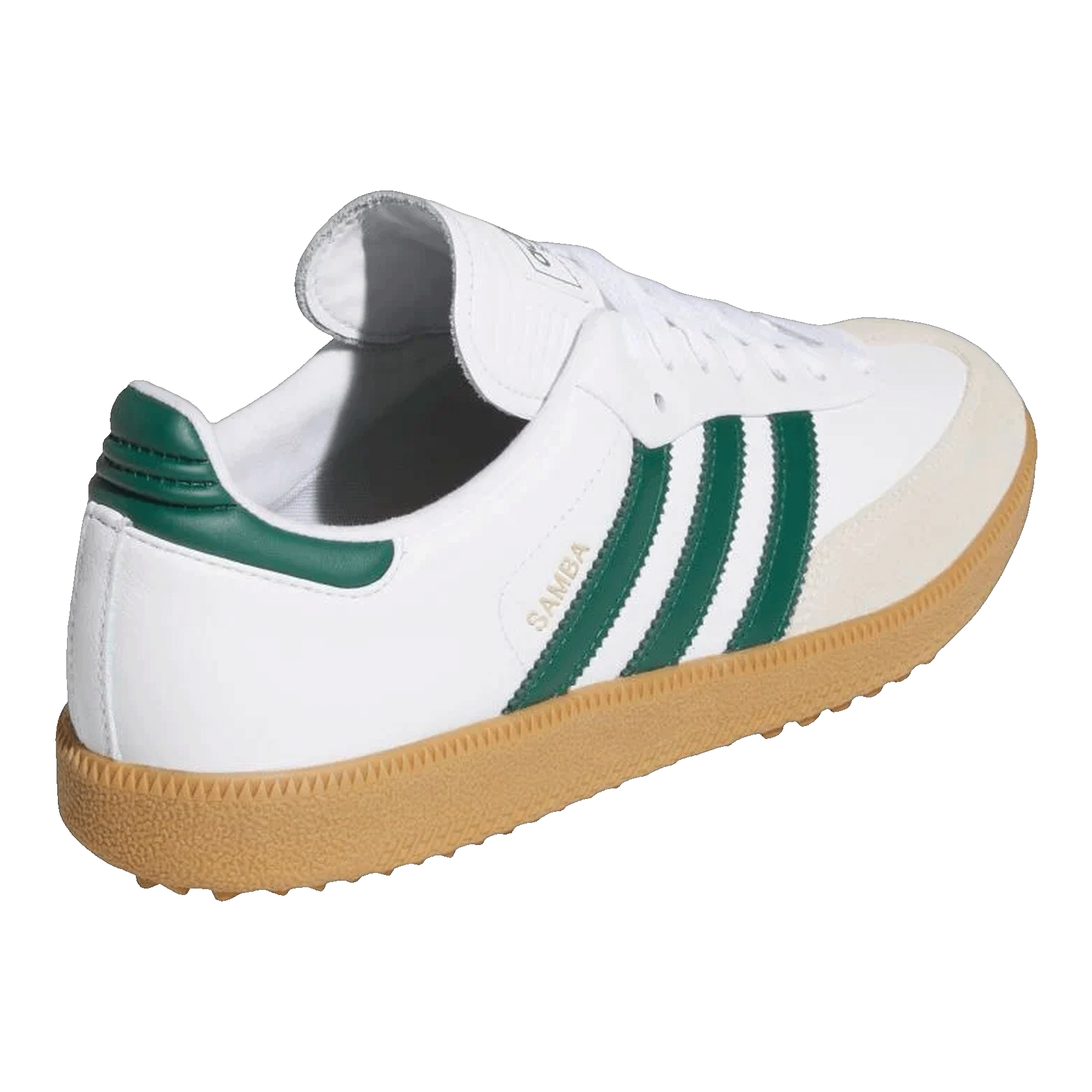 adidas Samba Spikeless Golf Cloud White Collegiate Green Gum Back JH6151