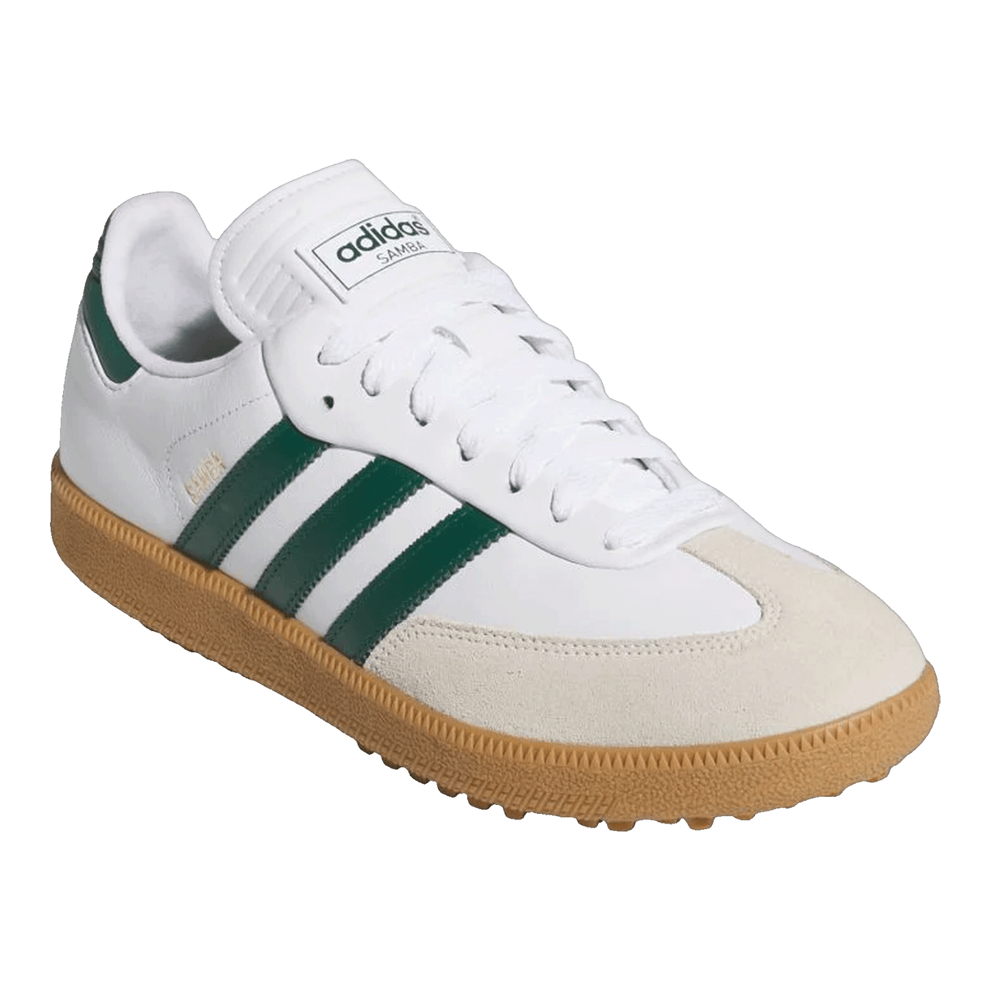 adidas Samba Spikeless Golf Cloud White Collegiate Green Gum Side JH6151