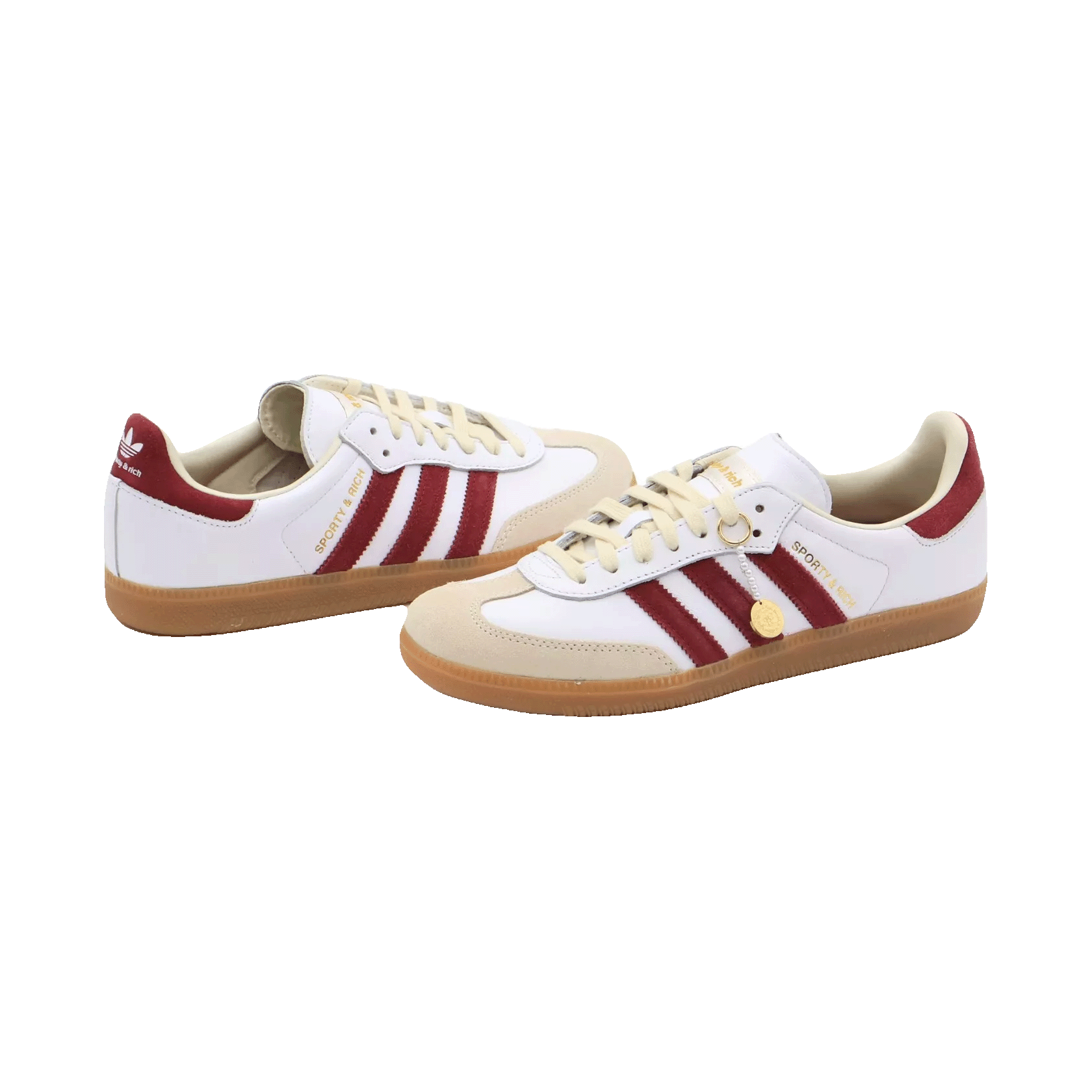 adidas Samba Sporty & Rich White Collegiate Burgundy Side