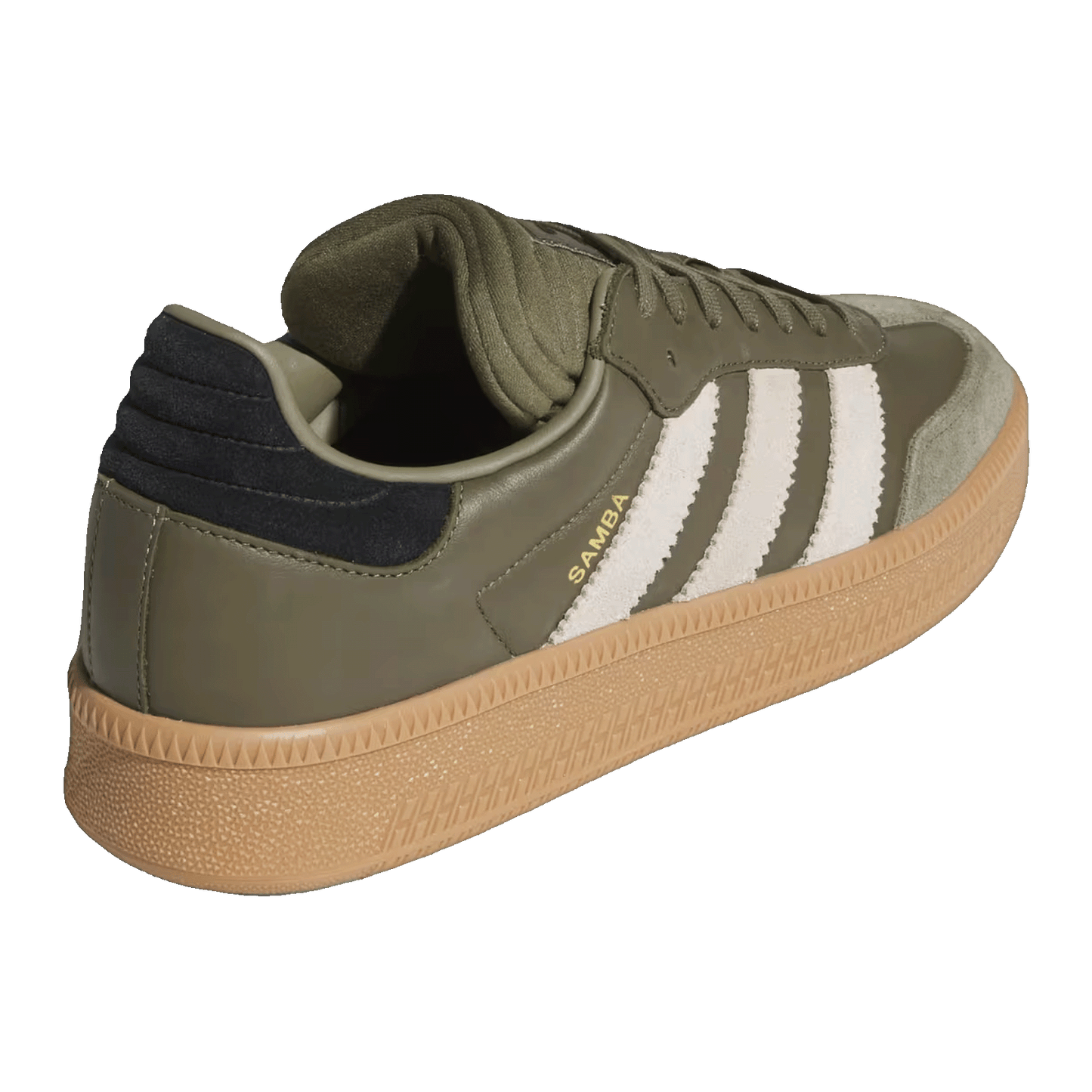adidas Samba XLG Olive Strata Wonder Beige Gold Metallic Back JQ2387