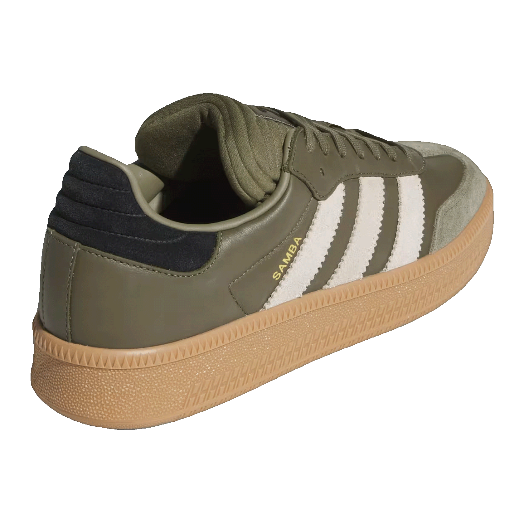 adidas Samba XLG Olive Strata Wonder Beige Gold Metallic Back JQ2387