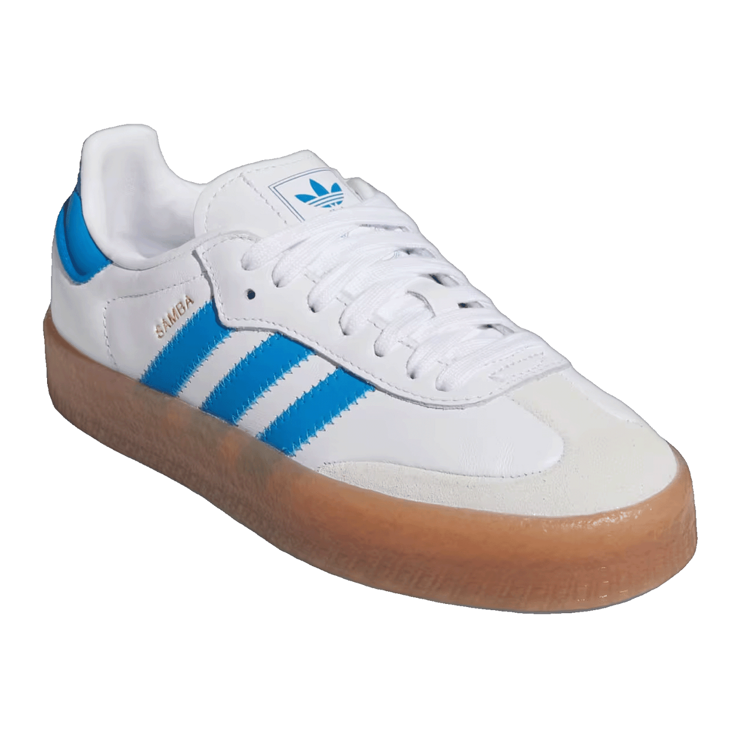 adidas Sambae Cloud White Bright Blue Gold Metallic (GS) Side JQ1236