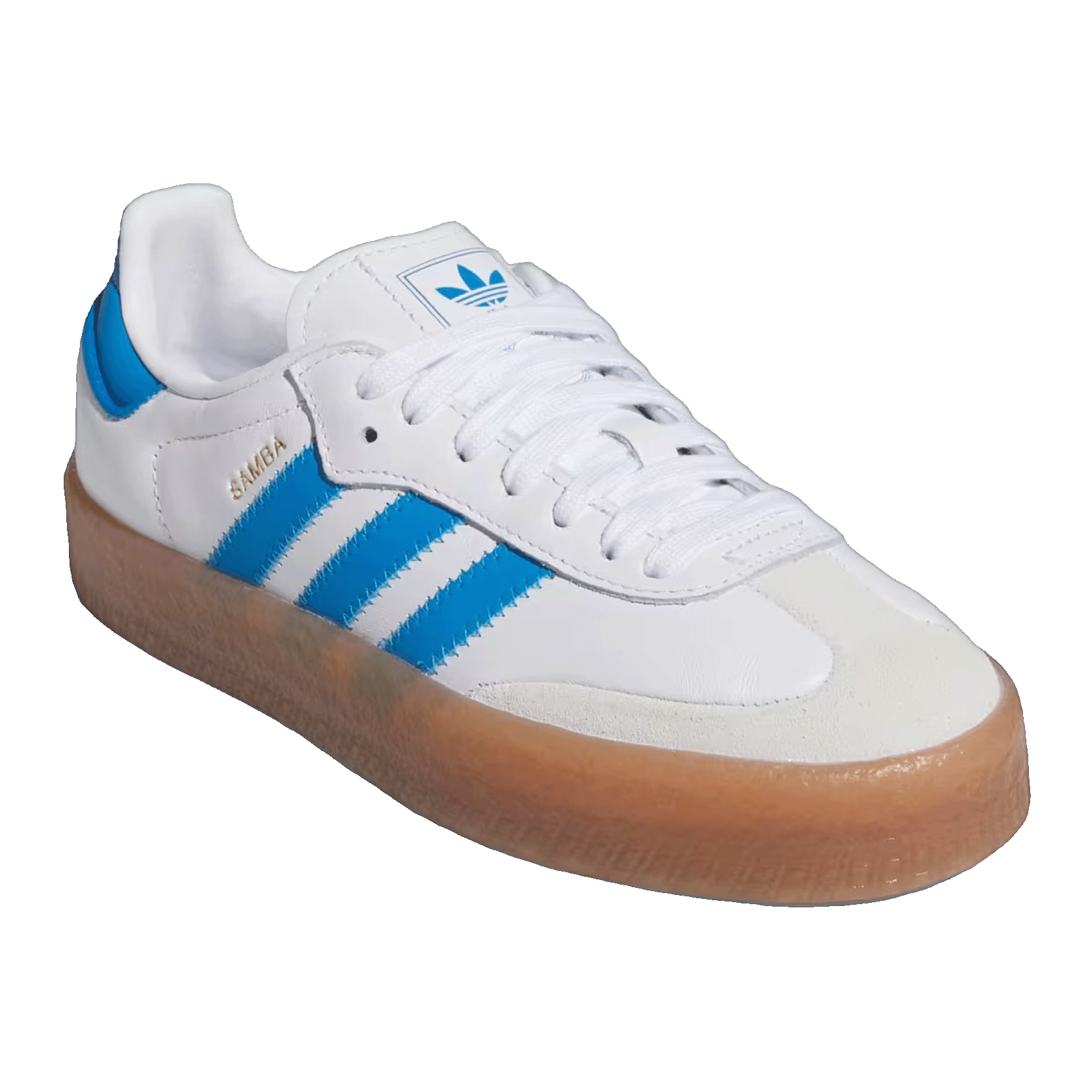 adidas Sambae Cloud White Bright Blue Gold Metallic (GS) Side JQ1236