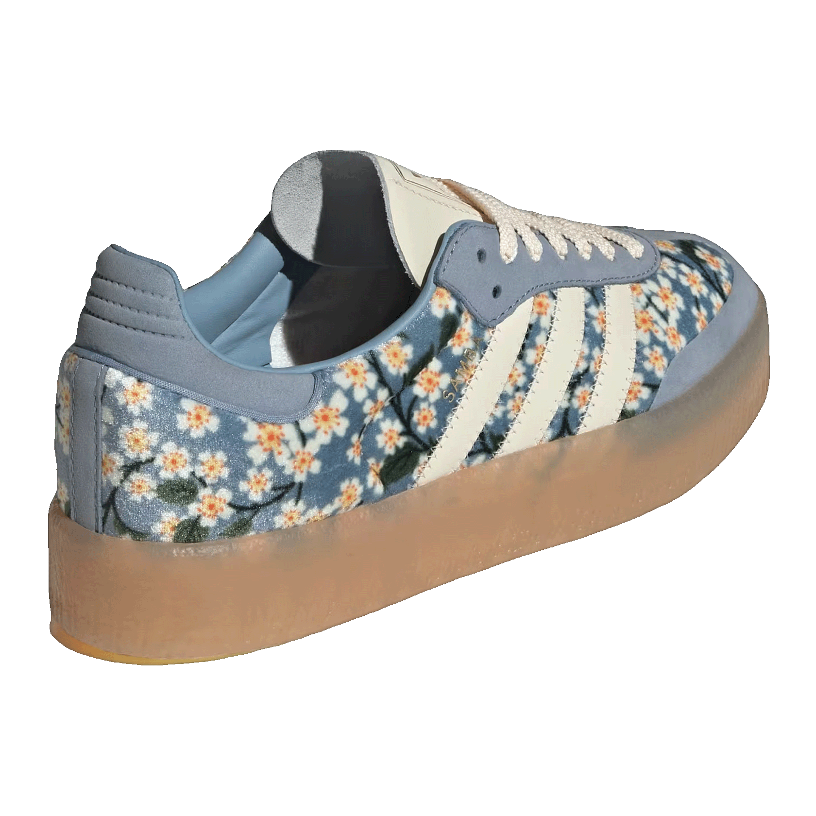 adidas Sambae Liberty London Floral Embroidery Blue Cream White (W) Back