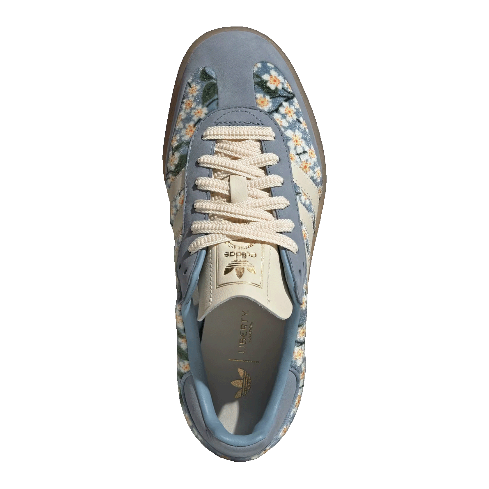 adidas Sambae Liberty London Floral Embroidery Blue Cream White (W) Oben
