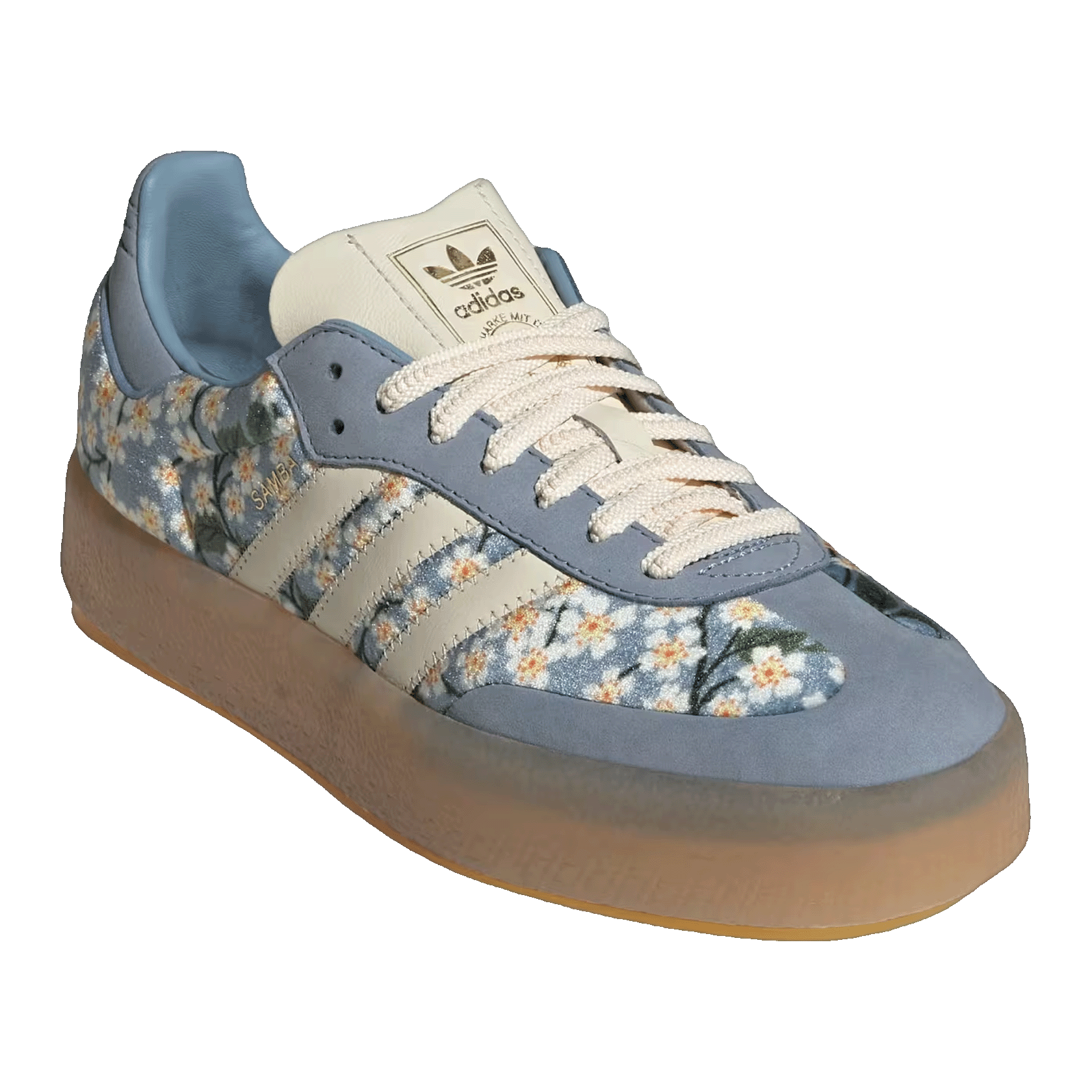 adidas Sambae Liberty London Floral Embroidery Blue Cream White (W) Side
