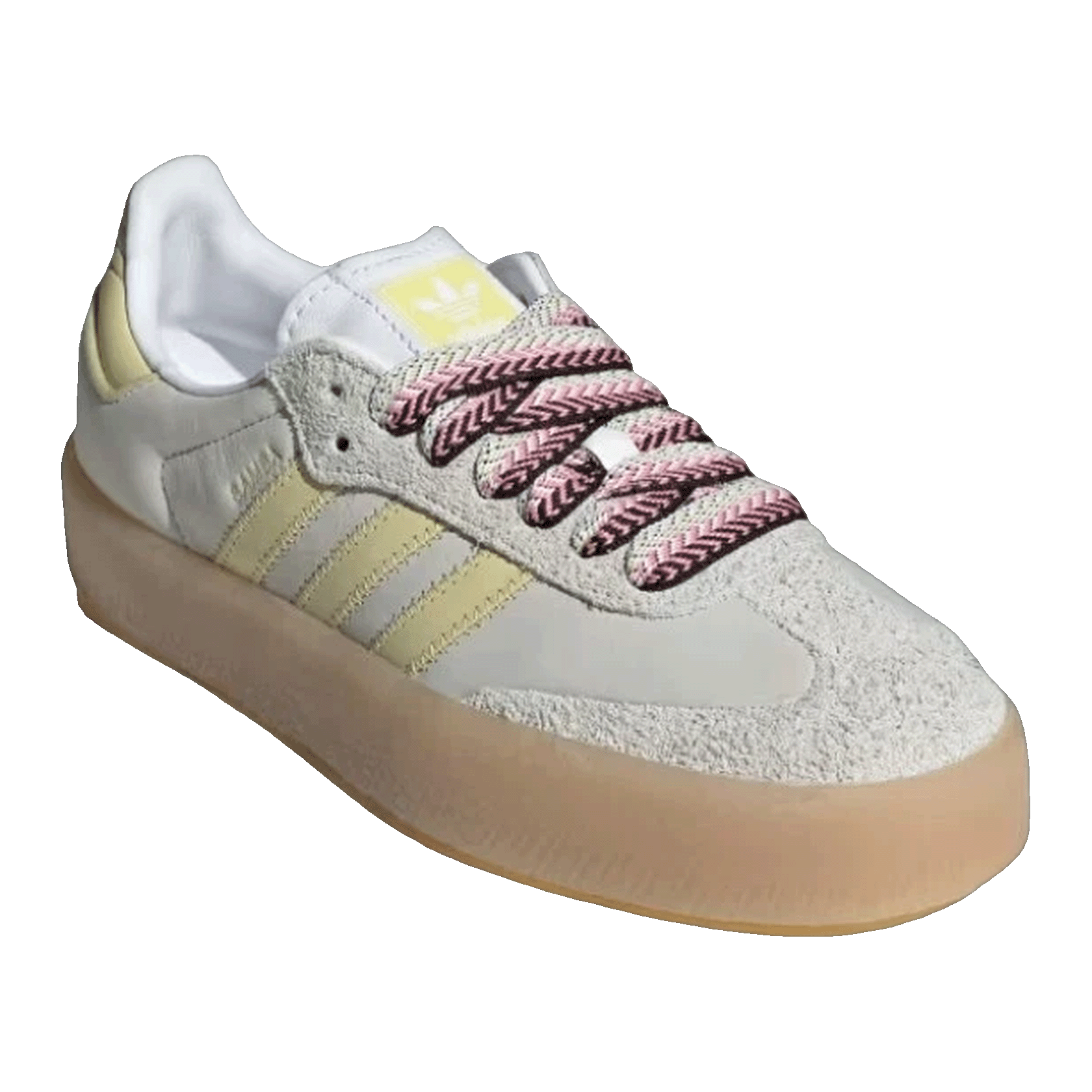 adidas Sambae White Grey Powder Yellow (W) Side JI2739