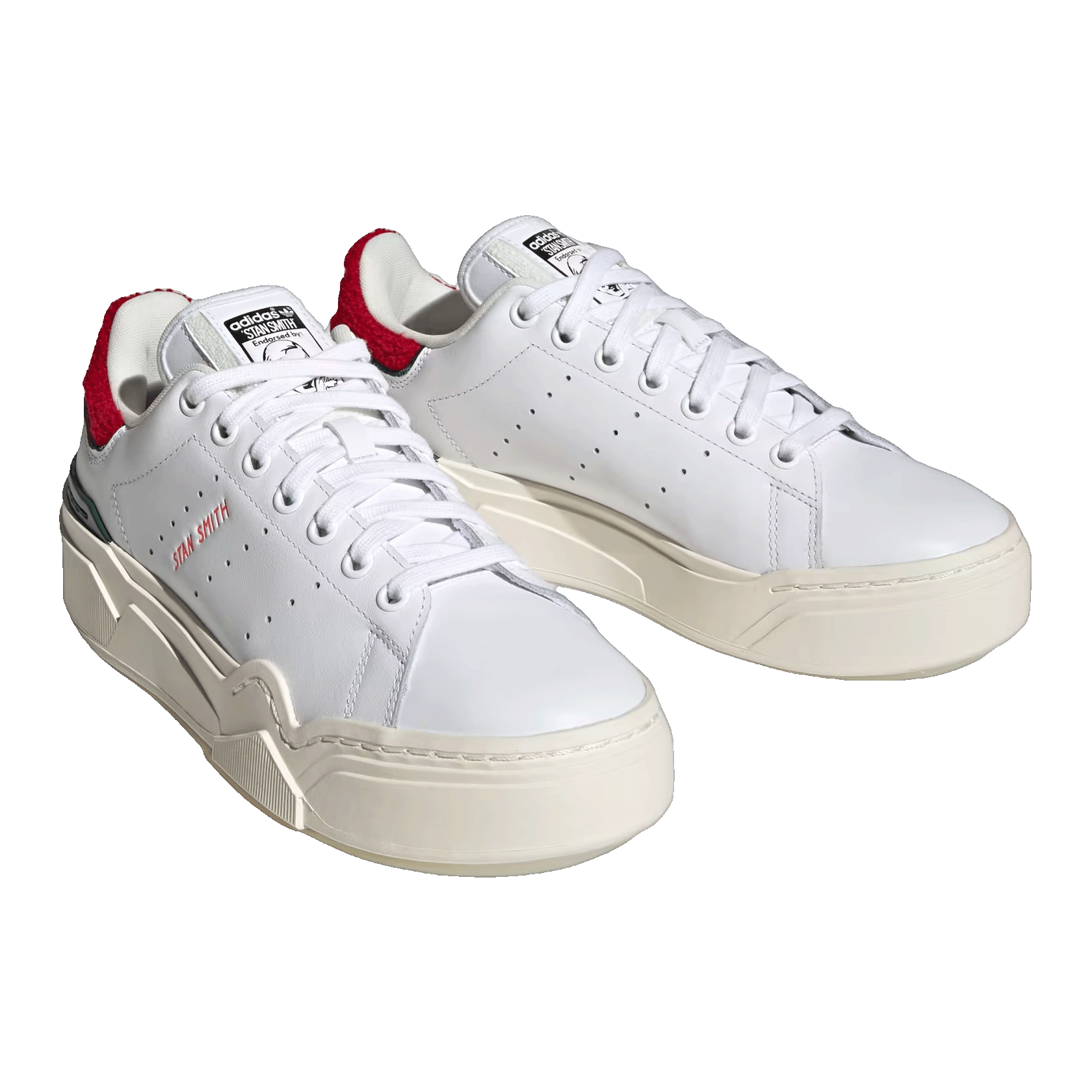 adidas Stan Smith Bonega 2B Cloud White Better Scarlet Collegiate Green (W) Side HQ9882