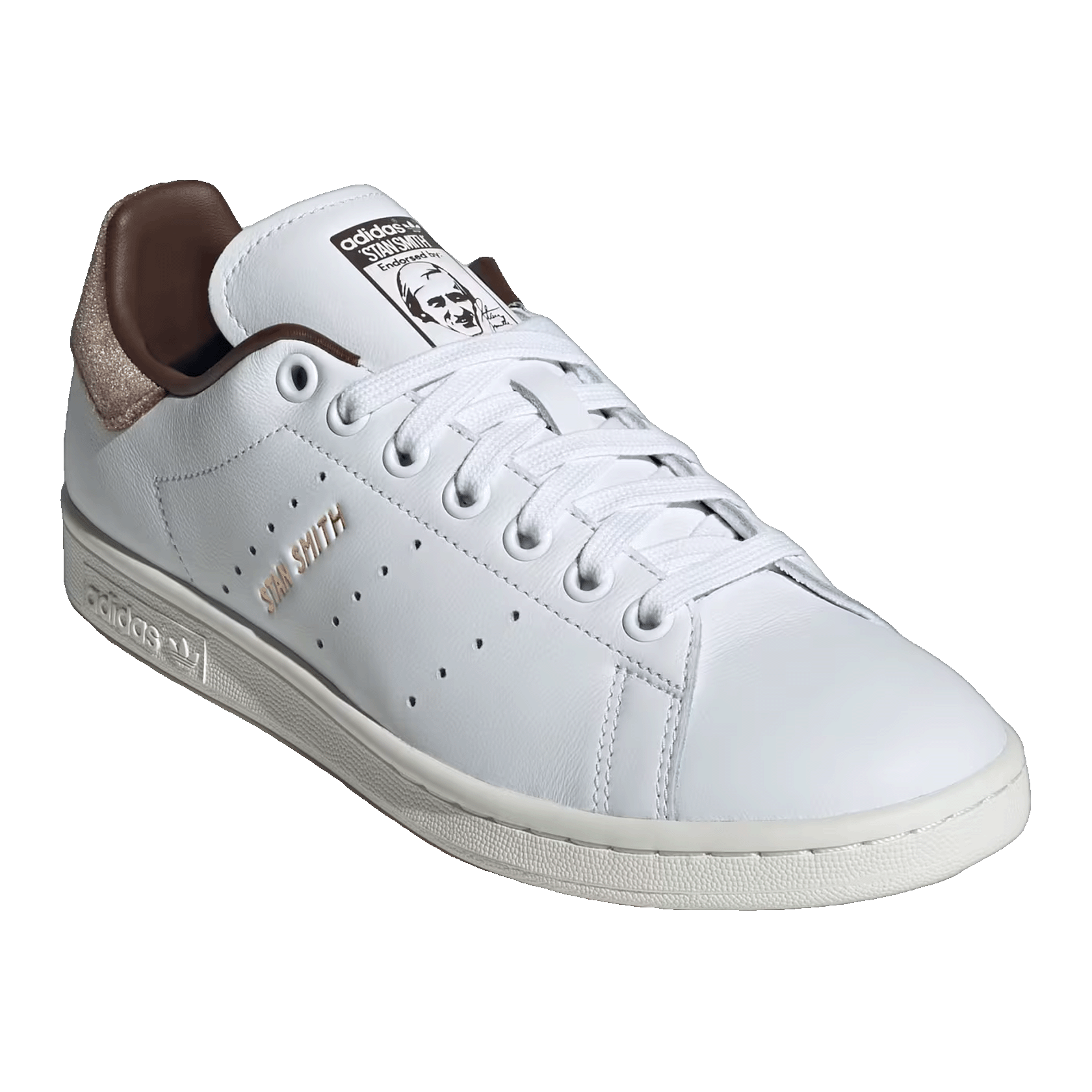 adidas Stan Smith Cloud White Gold Metallic Brown (W) Side IF7003