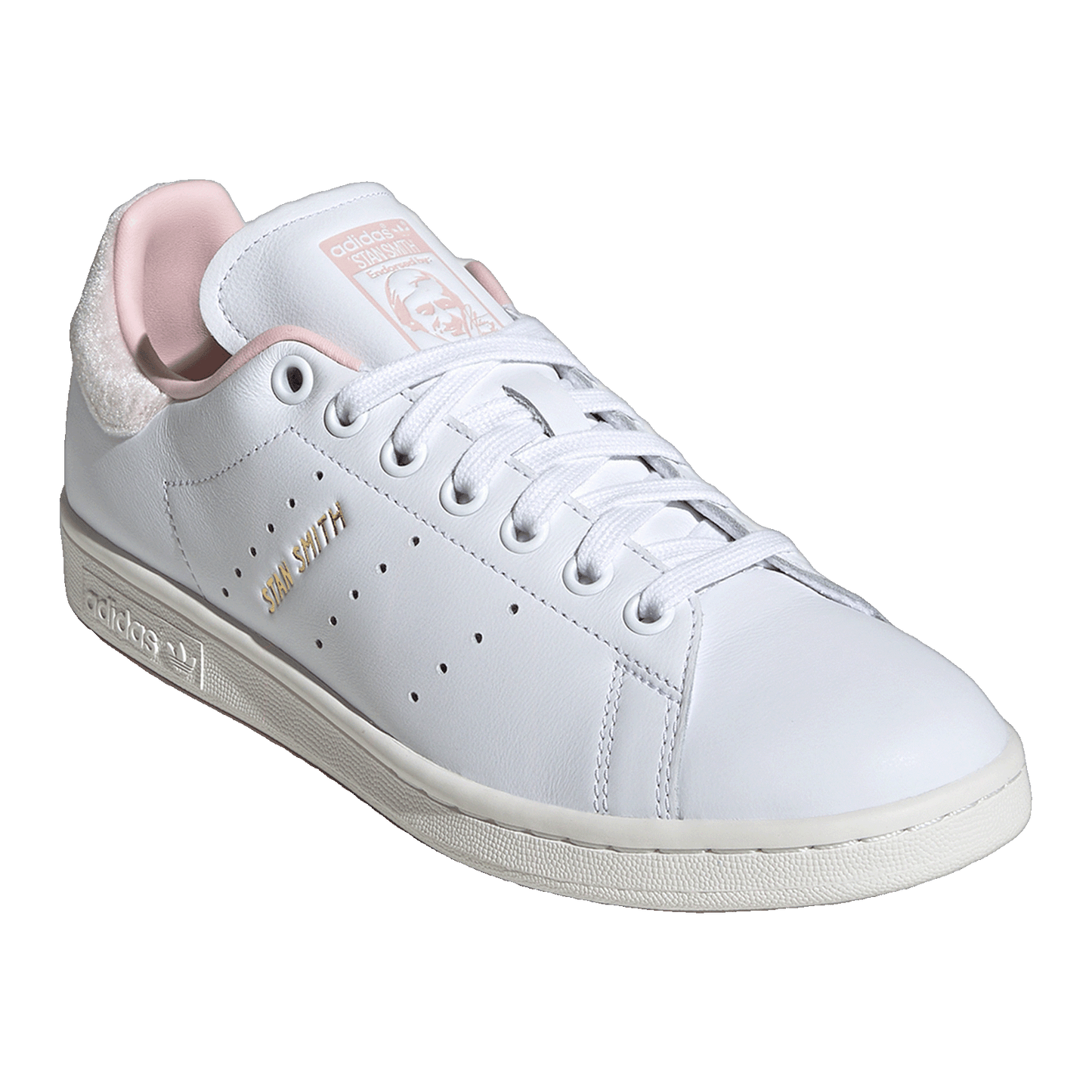 adidas Stan Smith Cloud White Gold Metallic Sandy Pink (W) Side IF7002