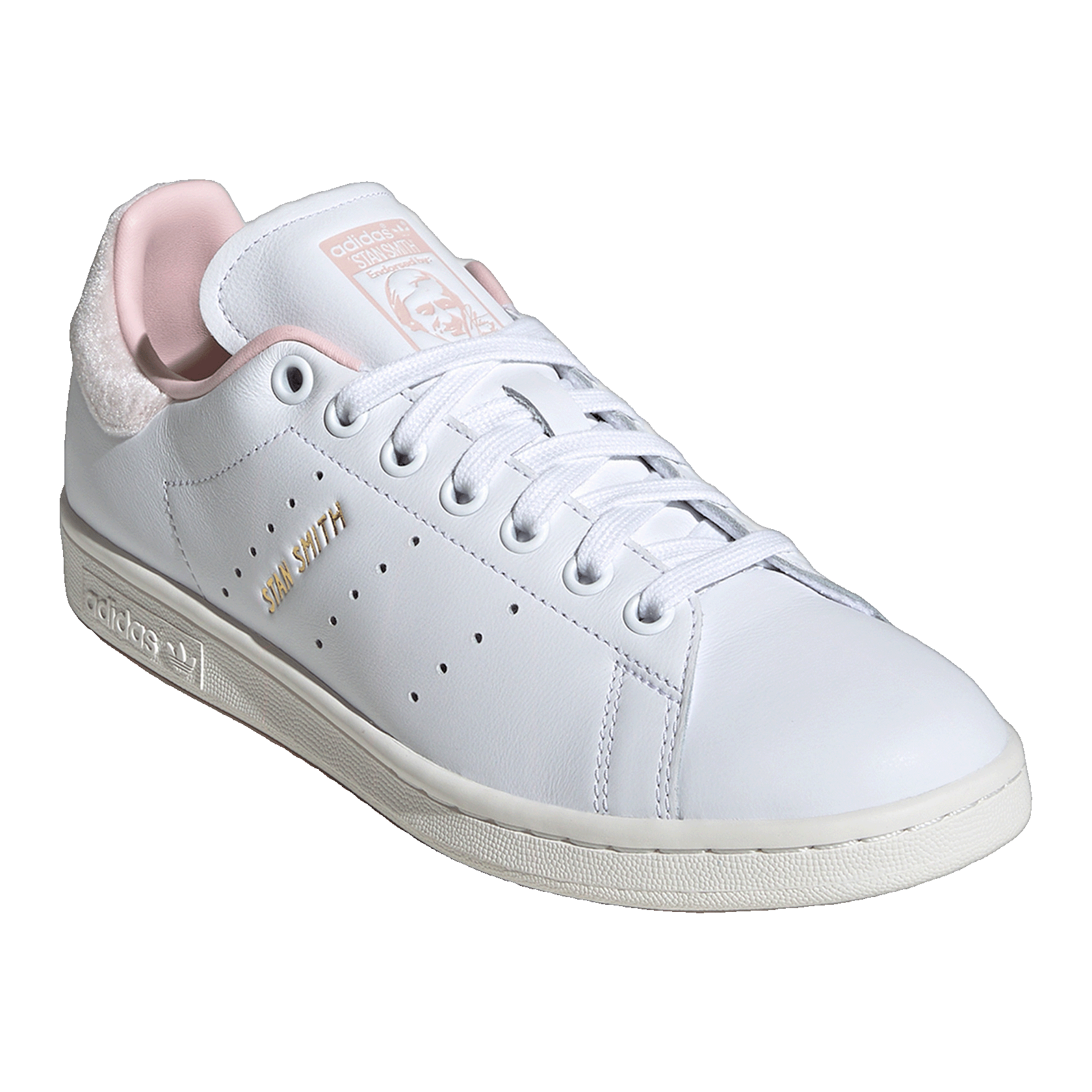 adidas Stan Smith Cloud White Gold Metallic Sandy Pink (W) Side IF7002
