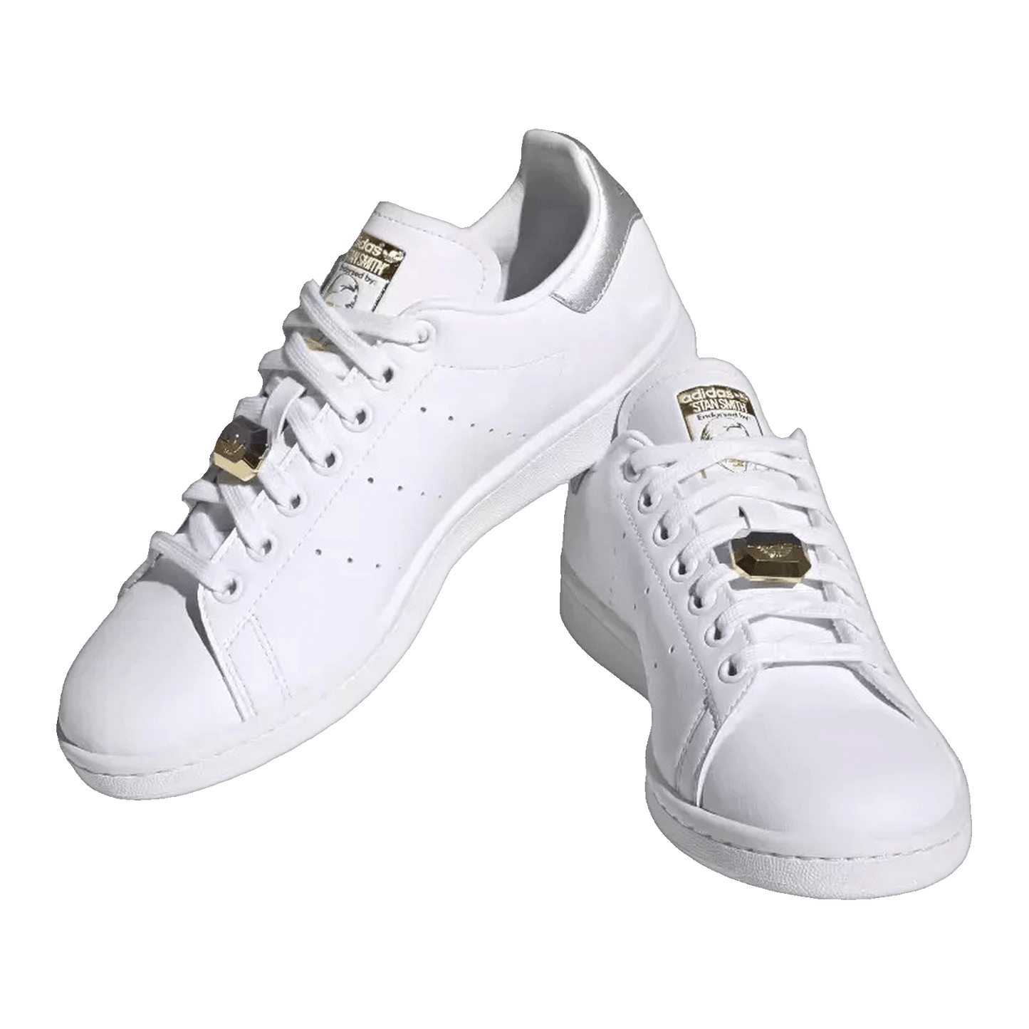 adidas Stan Smith Cloud White Silver Metallic Gold Metallic (W) Side HQ4243