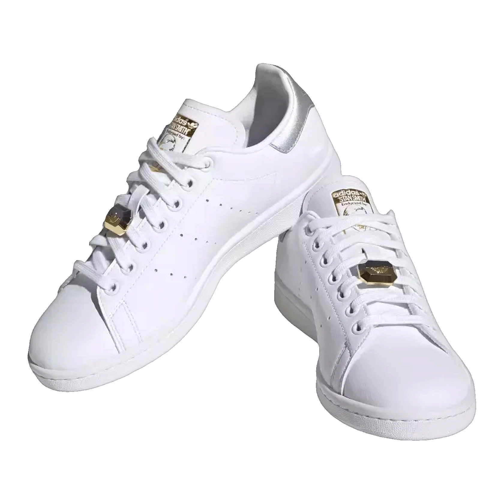 adidas Stan Smith Cloud White Silver Metallic Gold Metallic (W) Side HQ4243