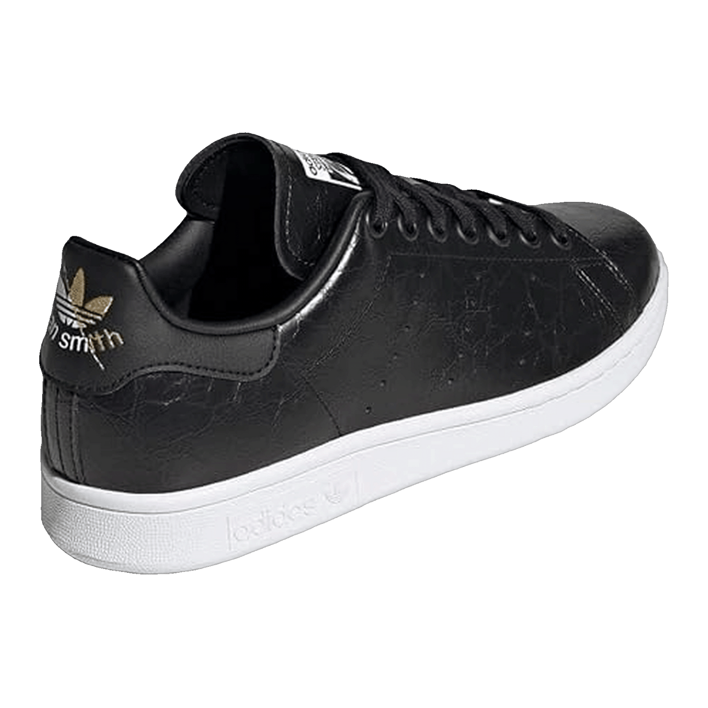 adidas Stan Smith Cracked Leather Black Gold (W) Back GY5906