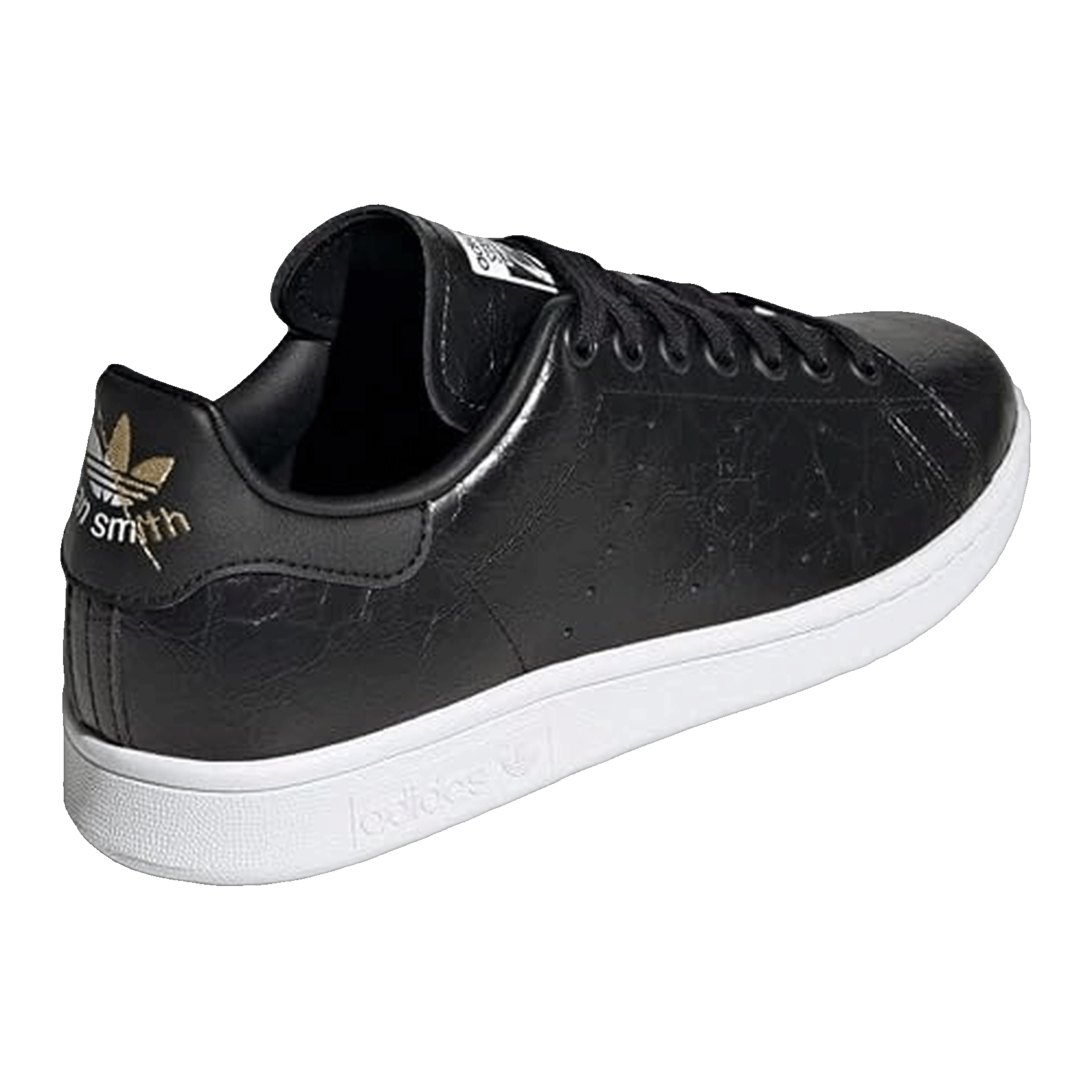 adidas Stan Smith Cracked Leather Black Gold (W) Back GY5906