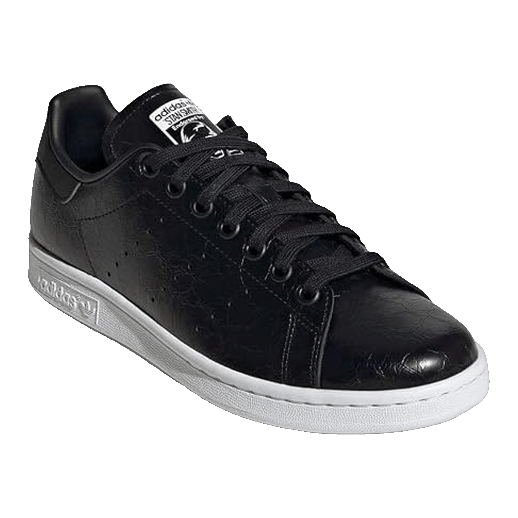 adidas Stan Smith Cracked Leather Black Gold (W) Side GY5906