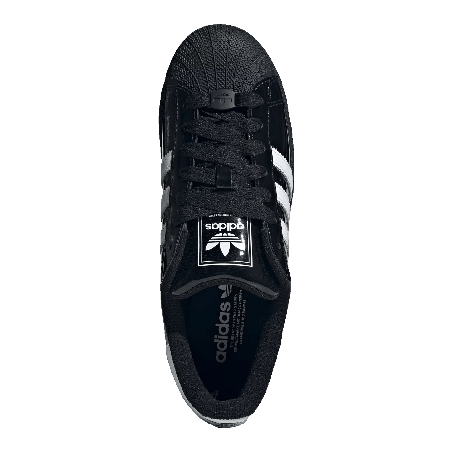 adidas Superstar II Black White Patent Leather Oben JR7313