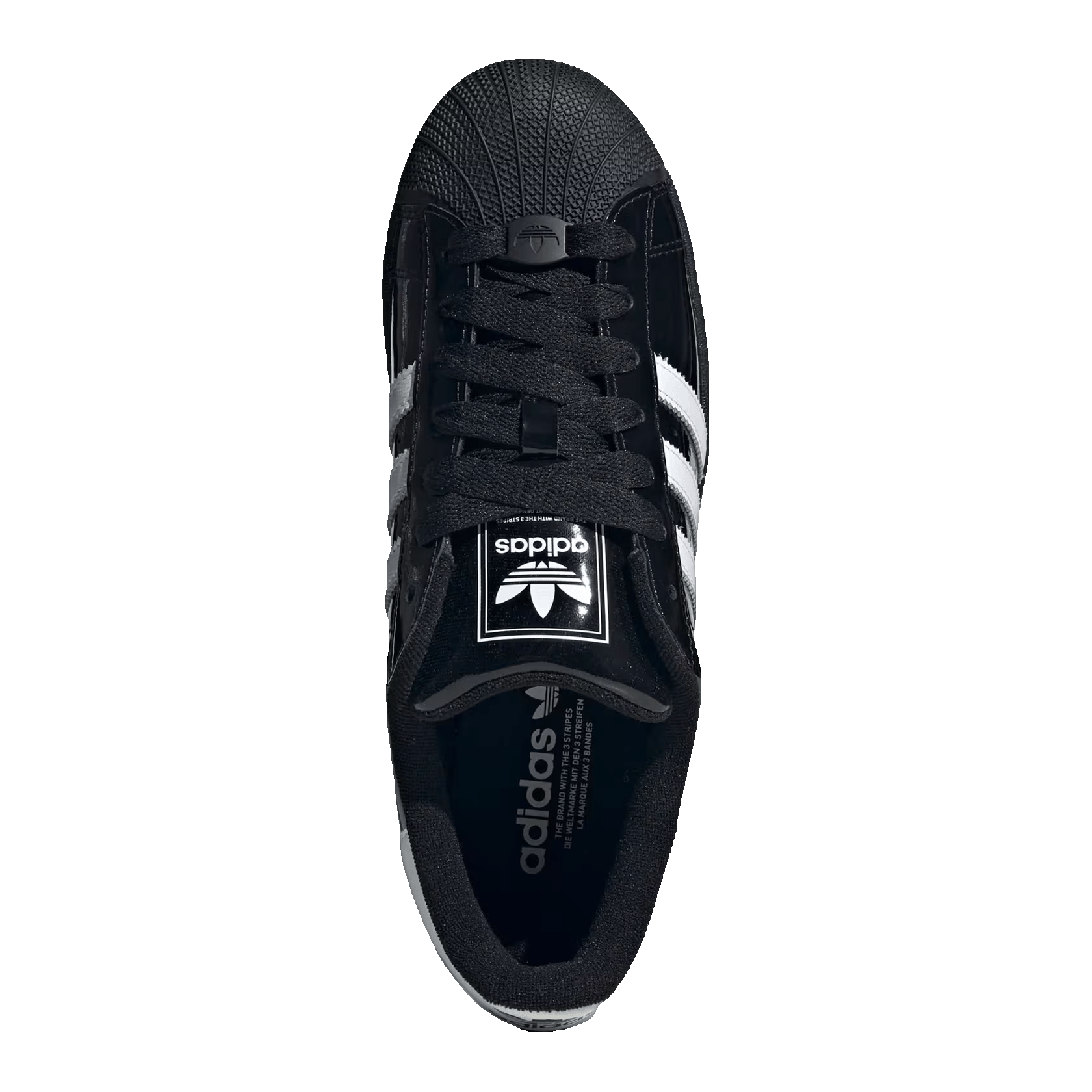 adidas Superstar II Black White Patent Leather Oben JR7313