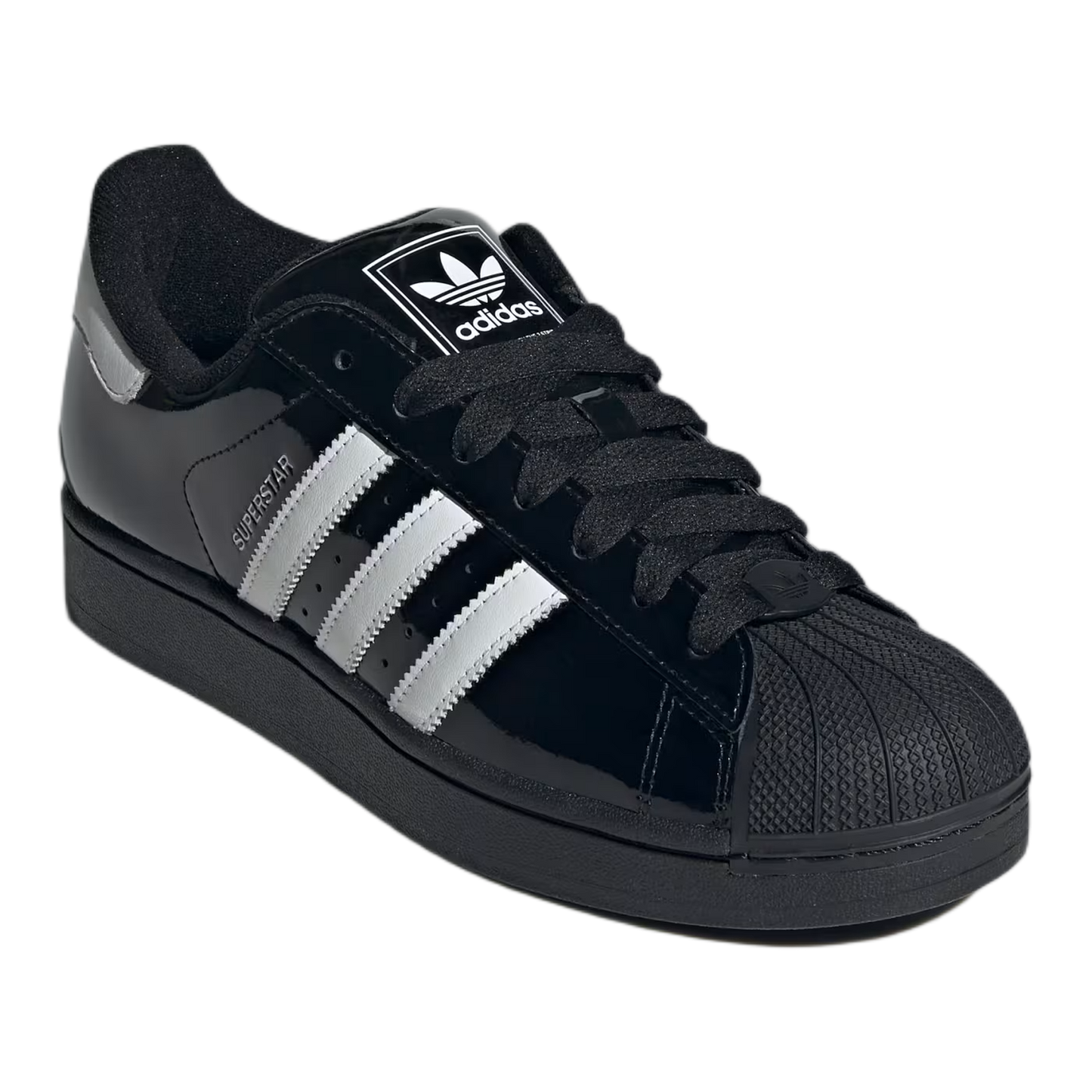 adidas Superstar II Black White Patent Leather Side JR7313