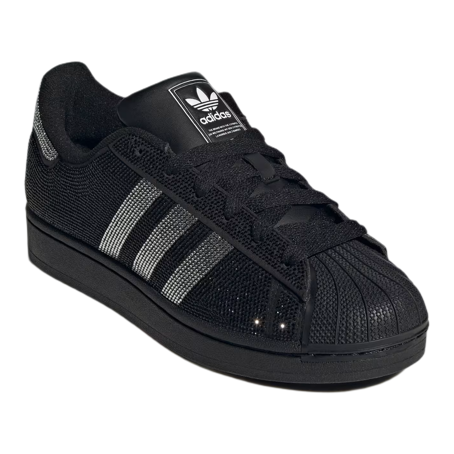 adidas Superstar II Rhinestone Black Silver (W) Side IH4200