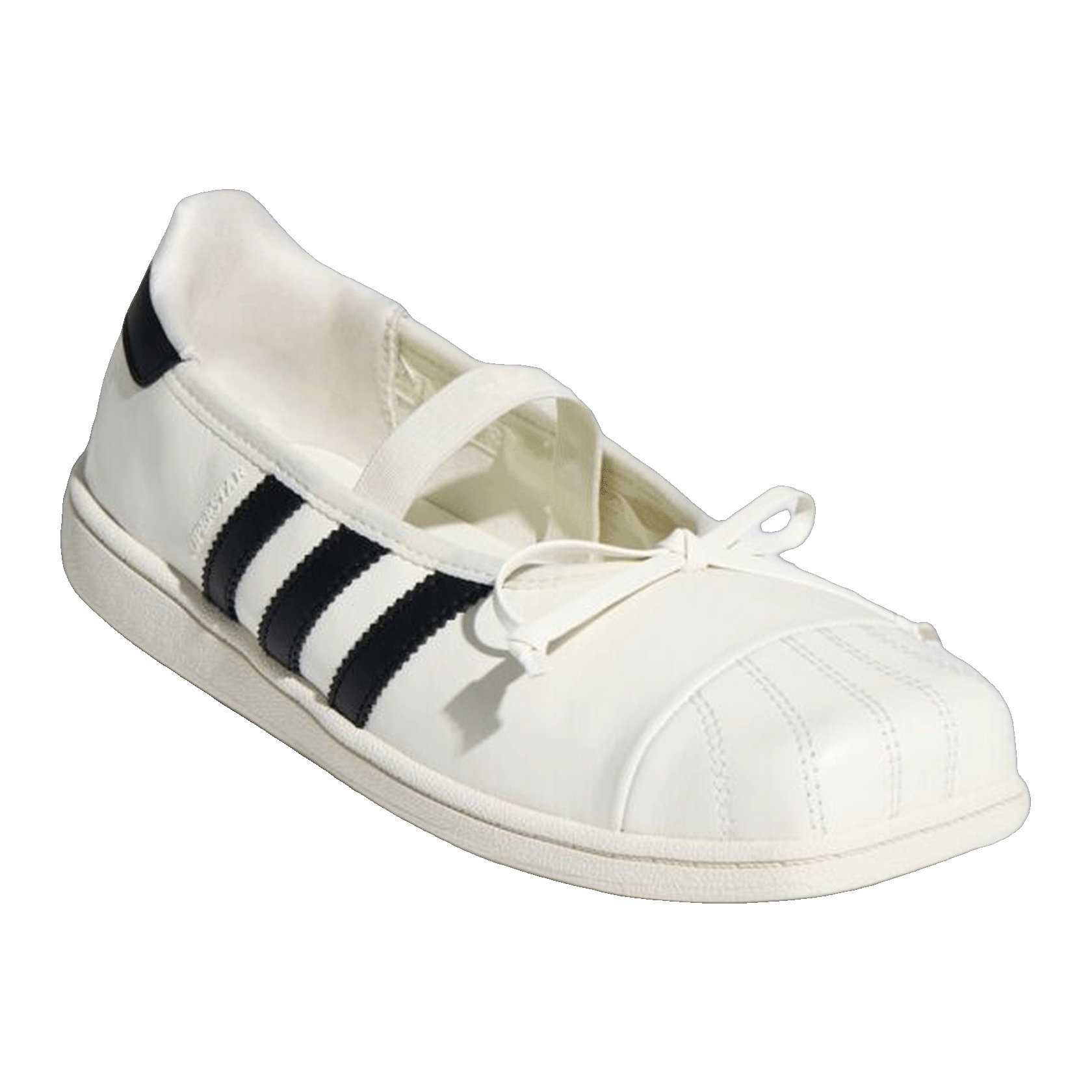 adidas Superstar Square Toe Ballet JENNIE Black Offf White (W) Side LB3787